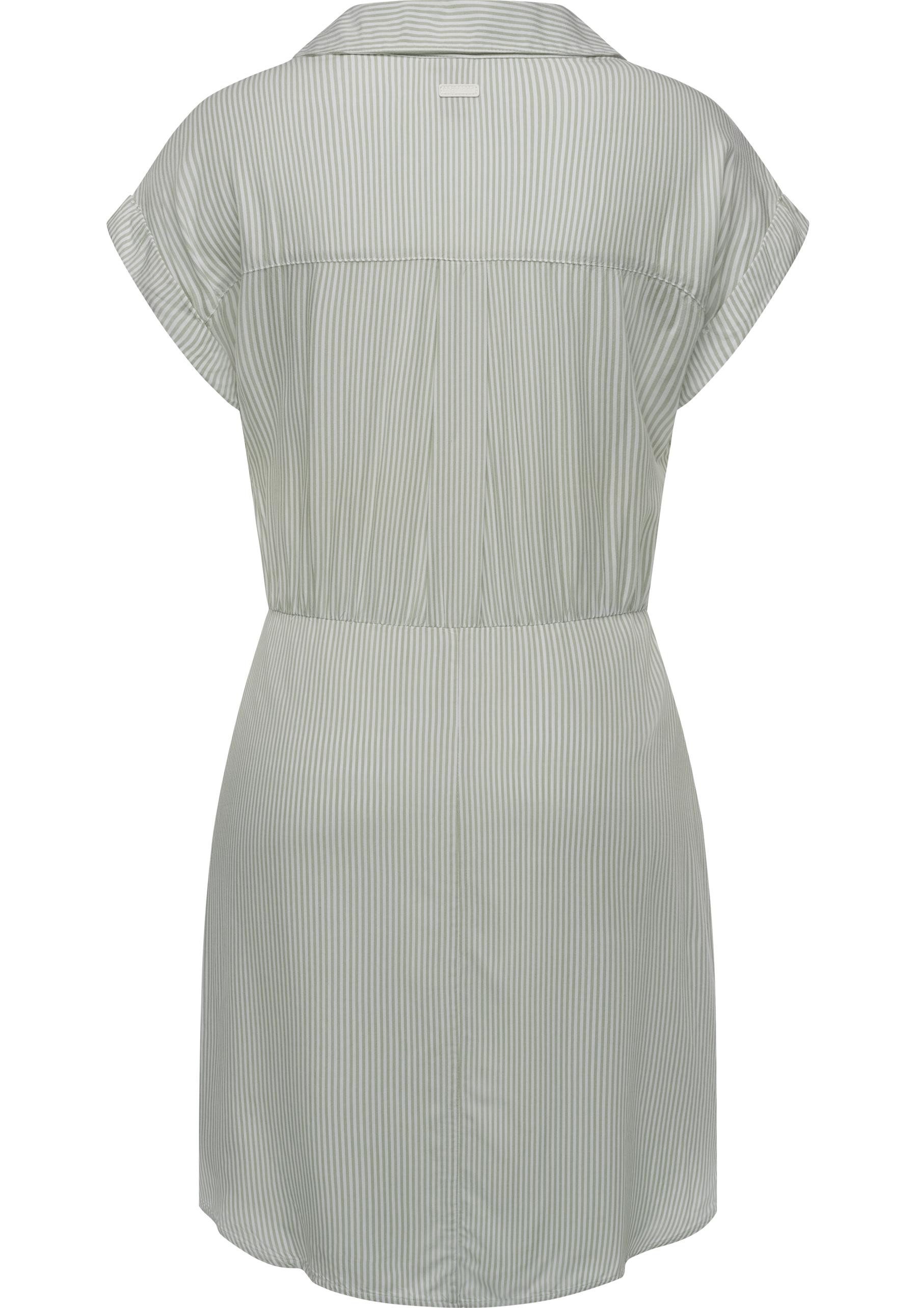 Ragwear Blusenkleid Bahaya Stripe gestreiftes Damen Sommerkleid mit Bindeband