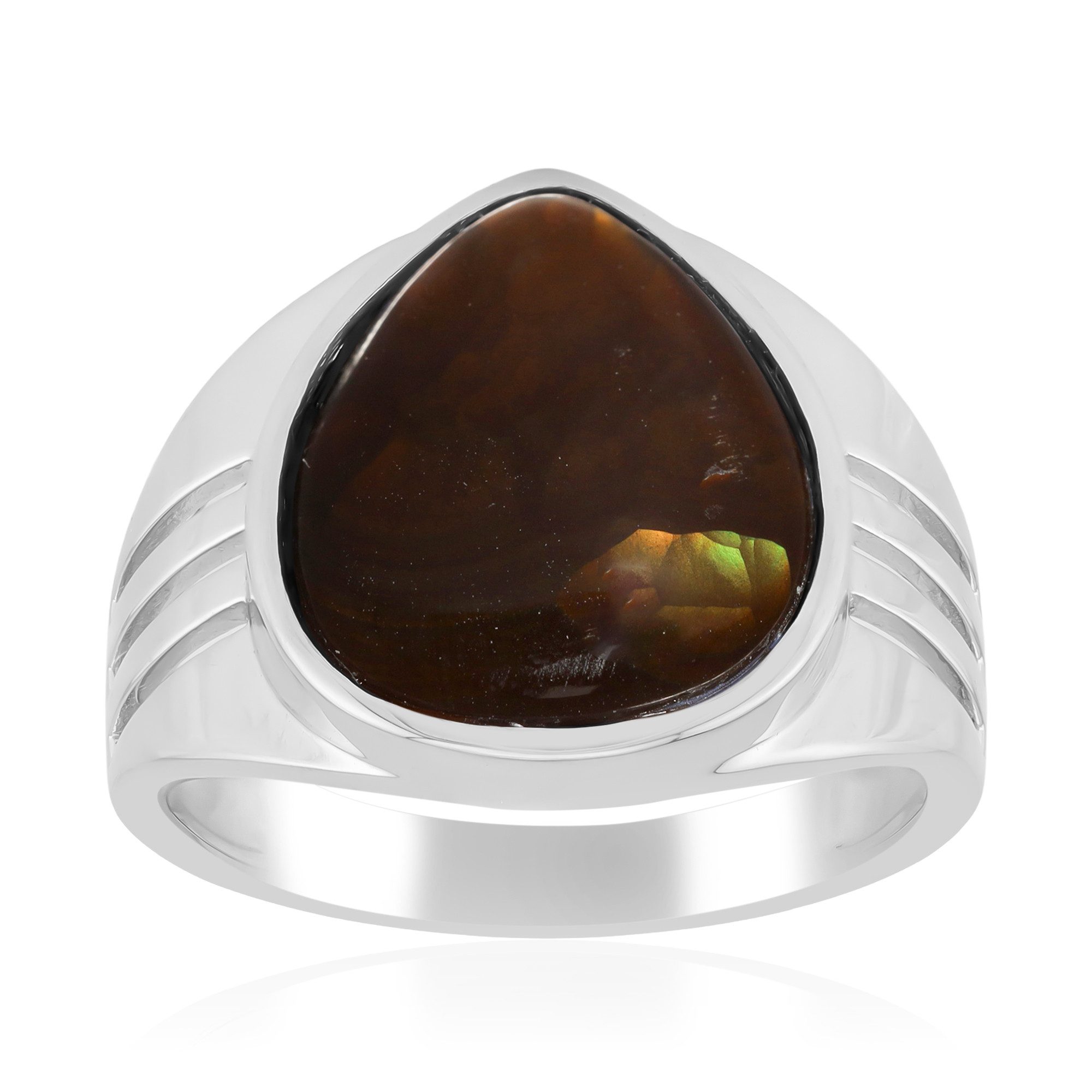 Cavill Solitärring Cavill 925er Sterling Silber Ring 4,95 ct Feuerachat rhodiniert (1-tlg)