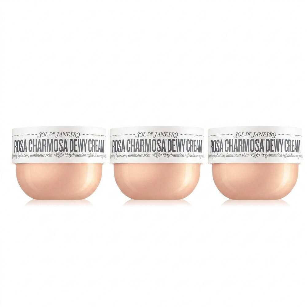 Sol de Janeiro Körpercreme Sol de Janeiro Rosa Charmosa Dewy Cream 3er Set, Vorteilspack mit drei Feuchtigkeitscremes