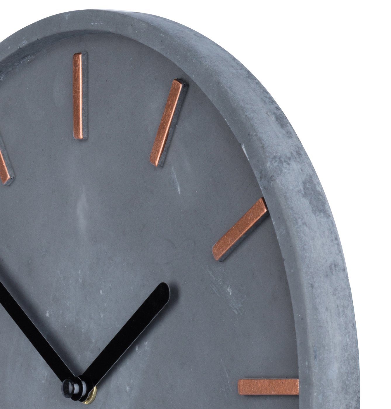 Levandeo® Wanduhr (Hochwertige Beton-Uhr Wanduhr ca. 30cm Grau Kupfer Uhrzeit modern)