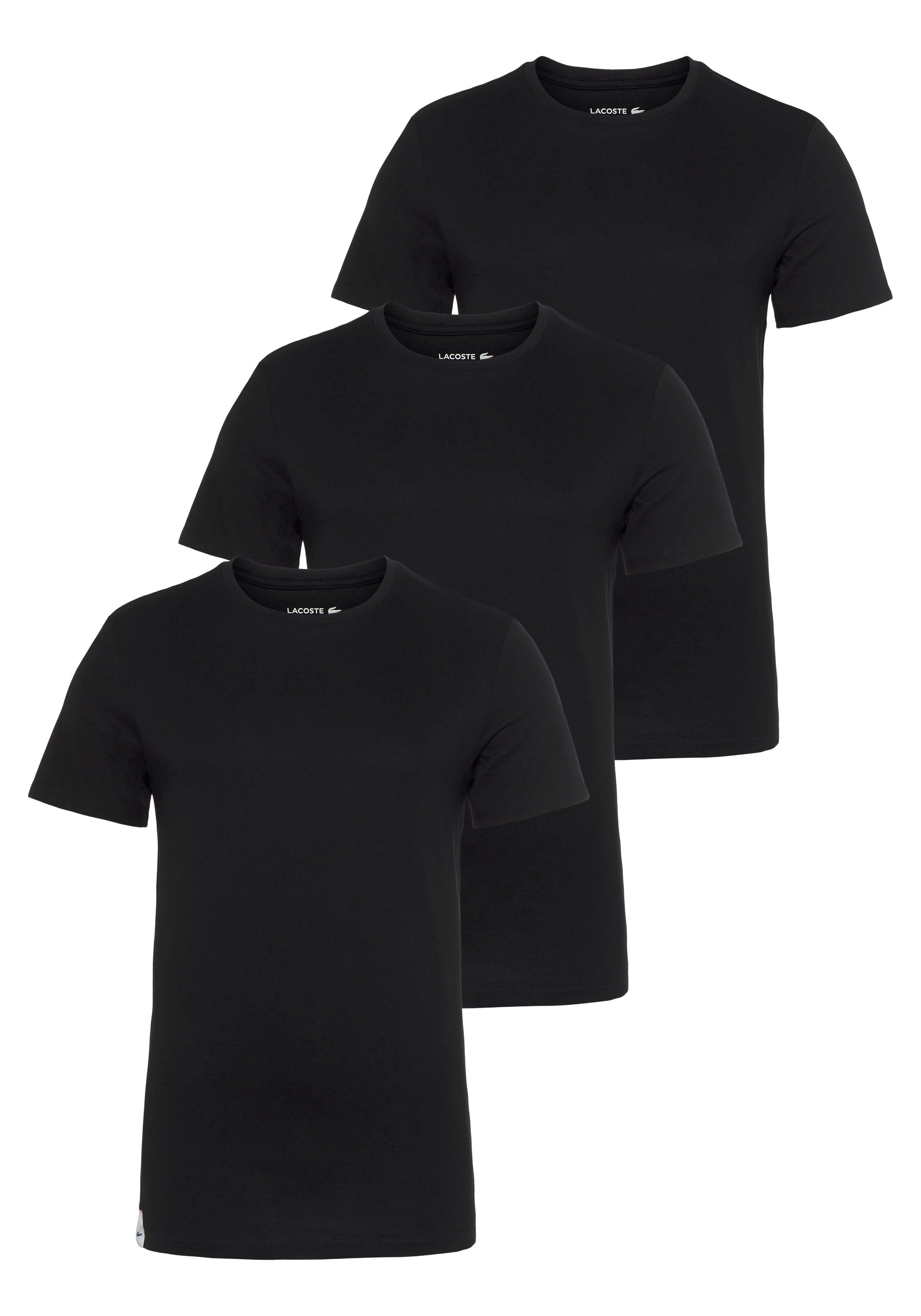 Lacoste T-Shirt (3er-Pack) black Baumwollmaterial Hautgefühl Atmungsaktives angenehmes für