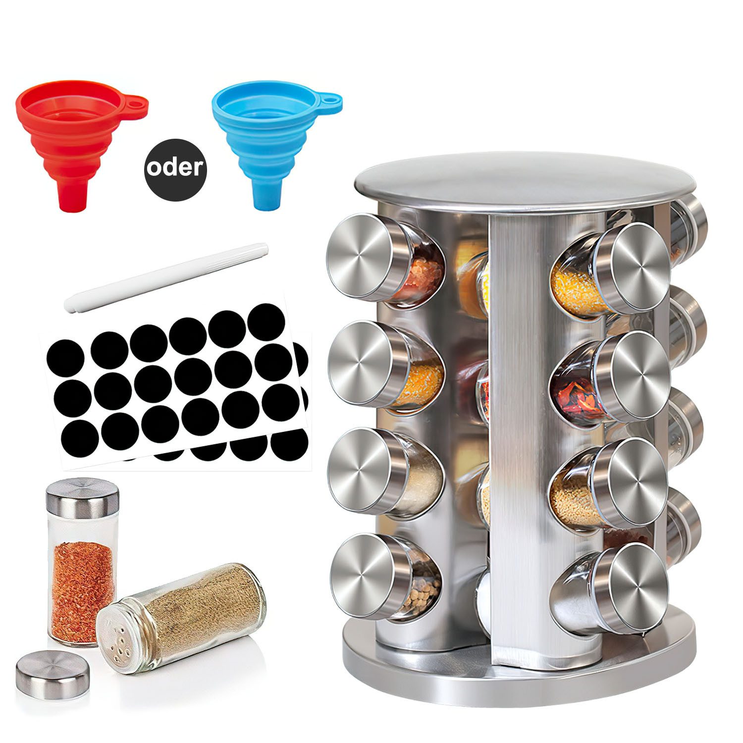 HEYHIPPO Gewürzkarussell 360° drehbares Gewürzregal, Küchengewürzregal mit günstig online kaufen