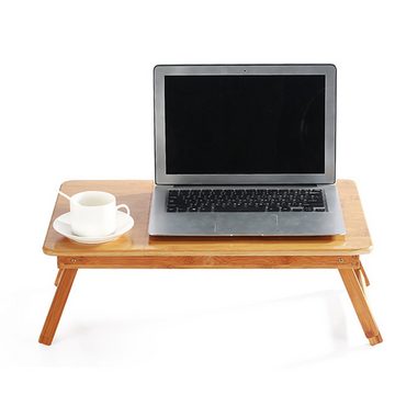 HomeMiYN Schreibtisch Höhenverstellbar Laptoptisch fürs Bett aus Bambus
