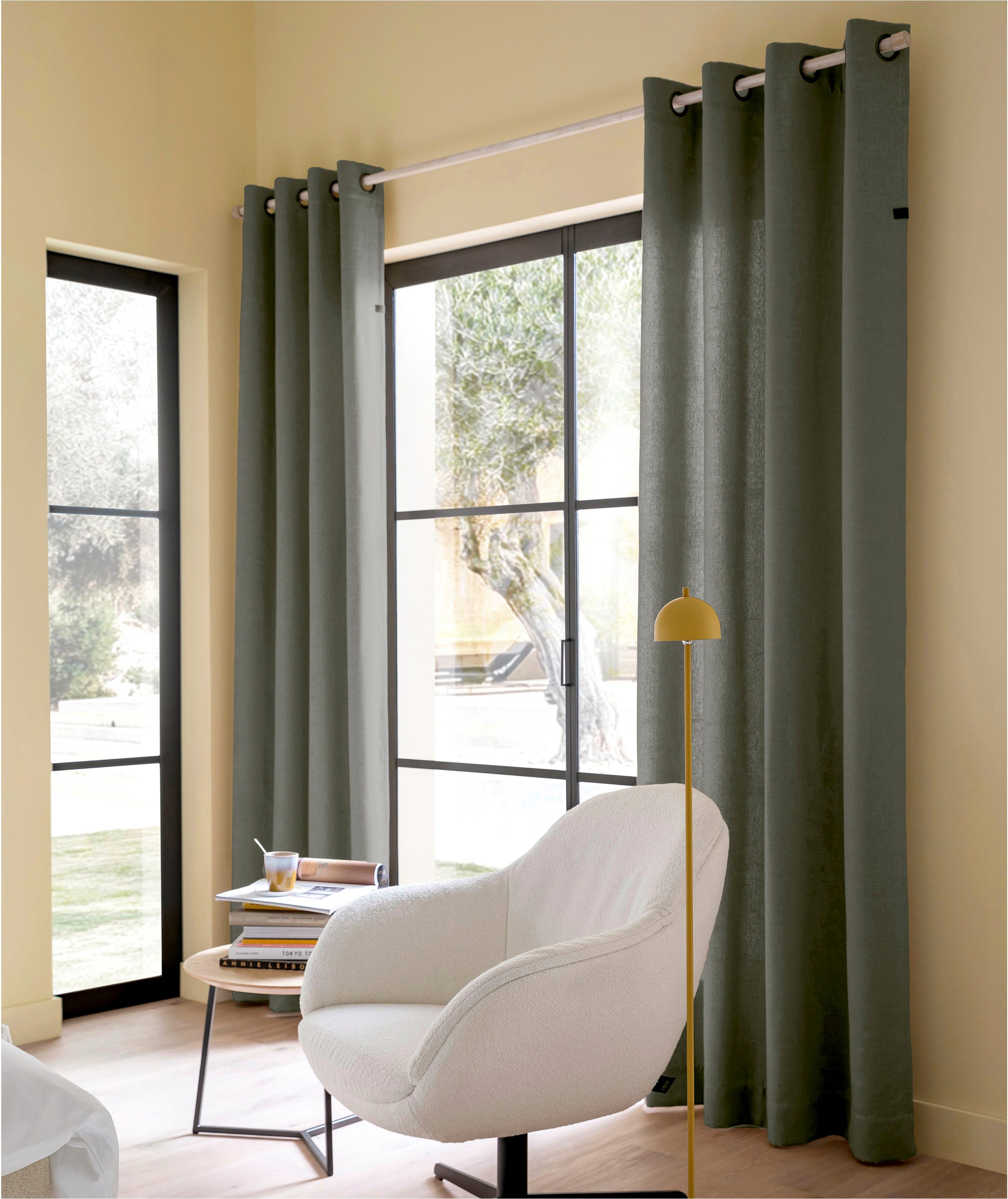 SCHÖNER WOHNEN-Kollektion Gardine Coast (1 St), Ösen, blickdicht, Polyester, strukturierte Leinenoptik im modernen Dessin