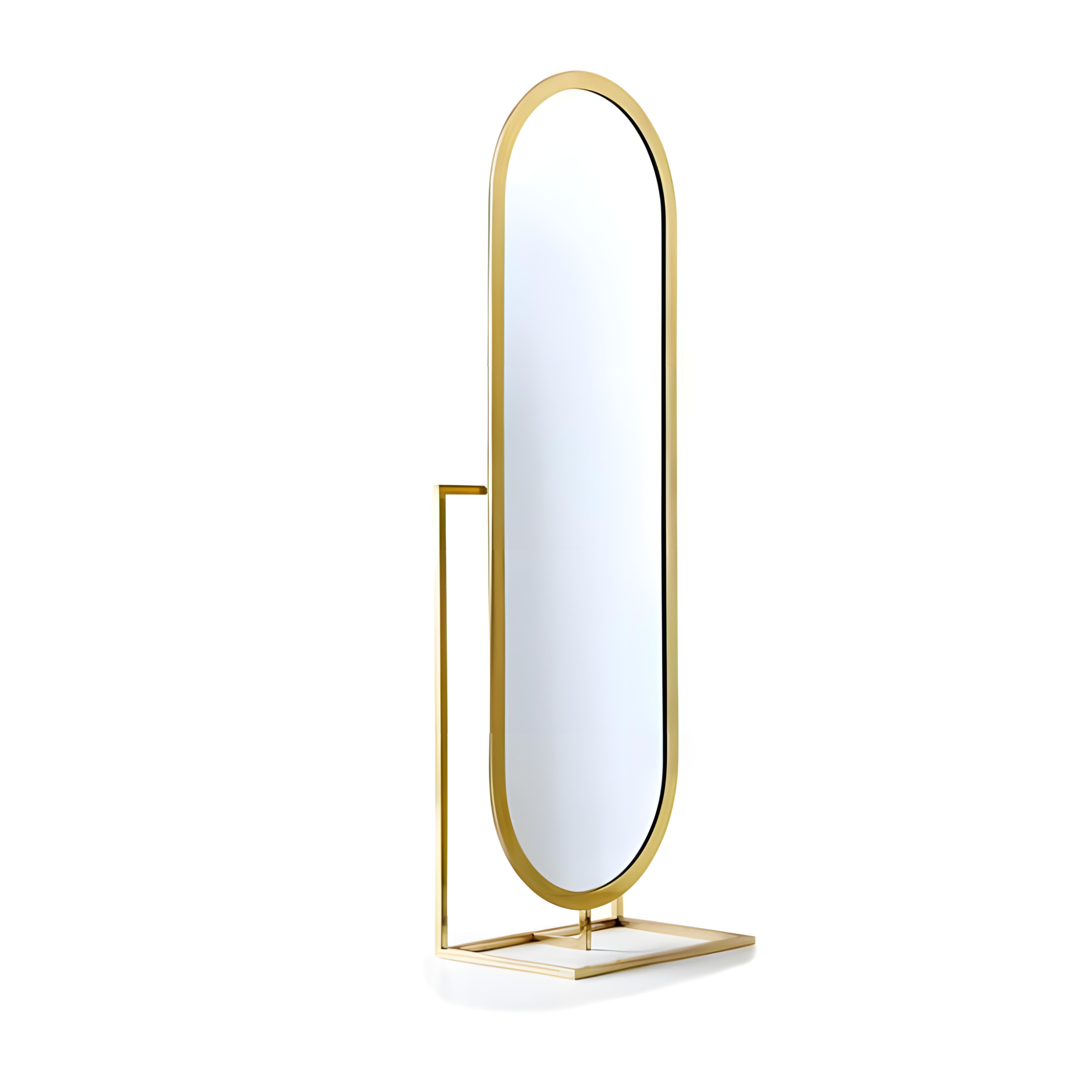 JVmoebel Напольное зеркало Eleganter ovaler Напольное зеркало mit goldenem Rahmen im modernen Design, Made in Europe