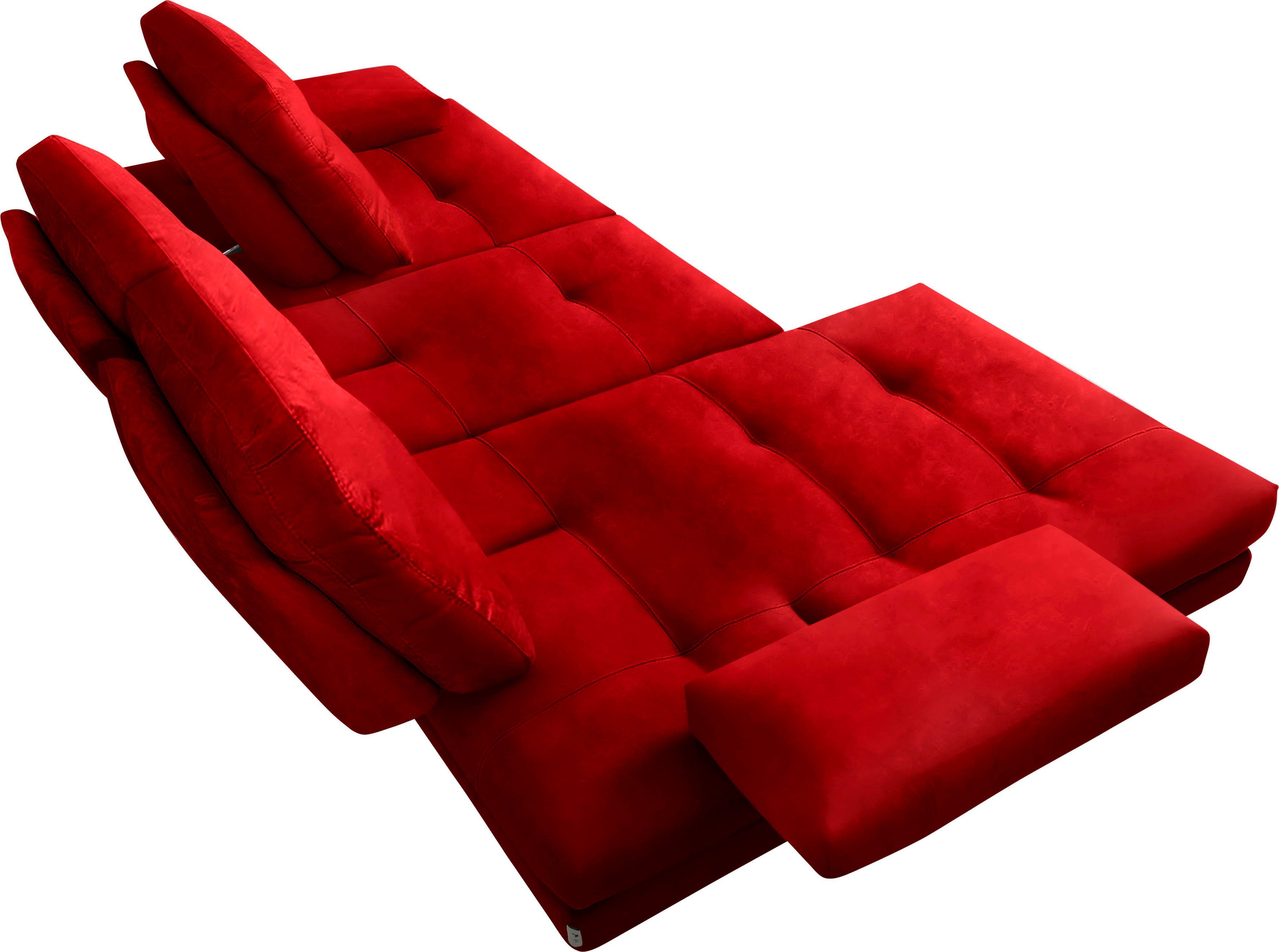 CALIA ITALIA Ecksofa Toby Wing, B/T: 288/153 cm, Designsofa mit hohem Sitzkomfort, L-Form, inklusive Sitztiefenverstellung, Füße in chrom glänzend