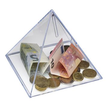 HMF Spardose Spardose 47600, Acryl Spendenbox, Pyramide, Seitenlänge 12 cm