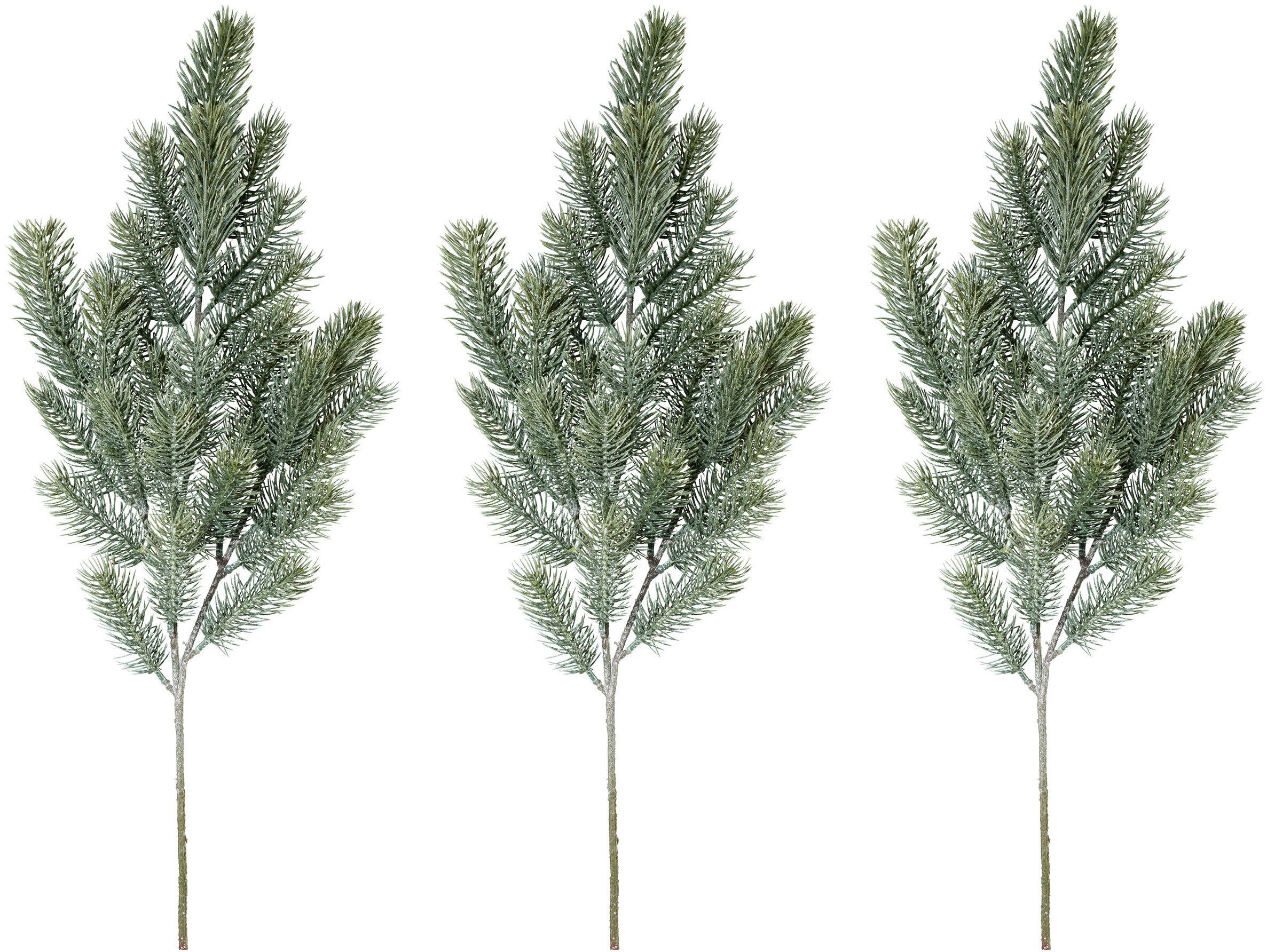 Winterliche Kunstpflanze Weihnachtsdeko Blautanne, Creativ green, Höhe 67 cm,  Zweig, 3 Stück im Set