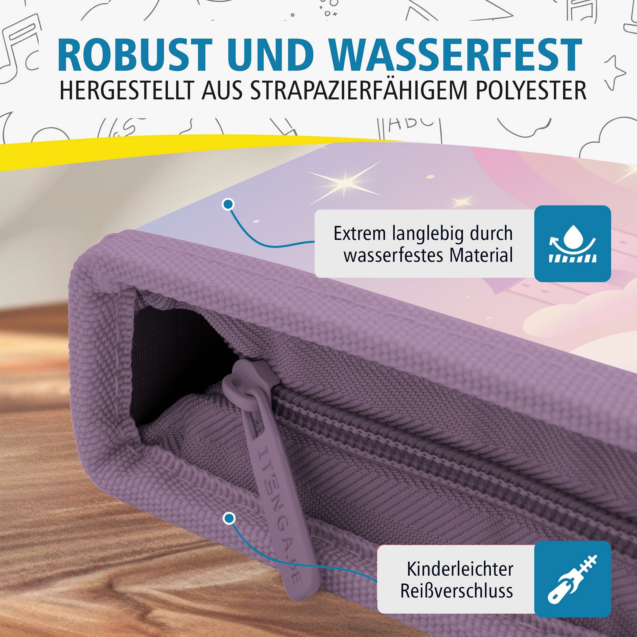 itenga Federmäppchen itenga Schüler-Etui Mäppchen Einhorn Zauberwolke 28 teilig (gefüllt) 1