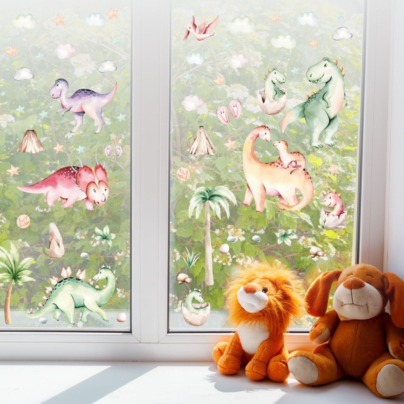 nikima Fensterbild Fensterbilder Dinosaurier selbstklebend günstig online kaufen