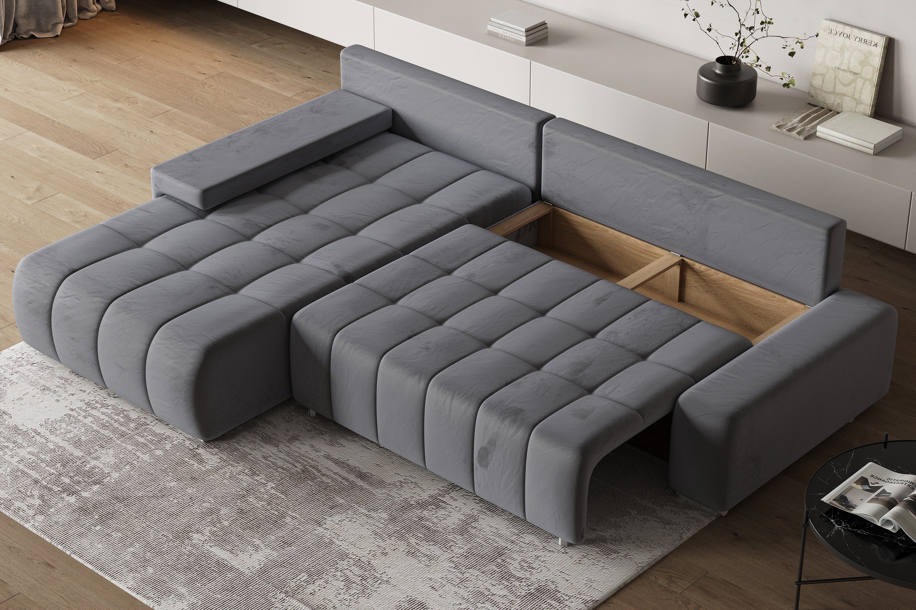 Masseno Ecksofa ALESE mit Schlaffunktion L-Form, Sofa mit Bettkasten