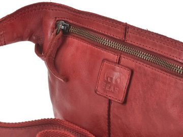 Bear Design Bauchtasche "Elina" Cow Lavato Leder 24x15cm, Hüfttasche, Gürteltasche, für Damen und Herren, rot