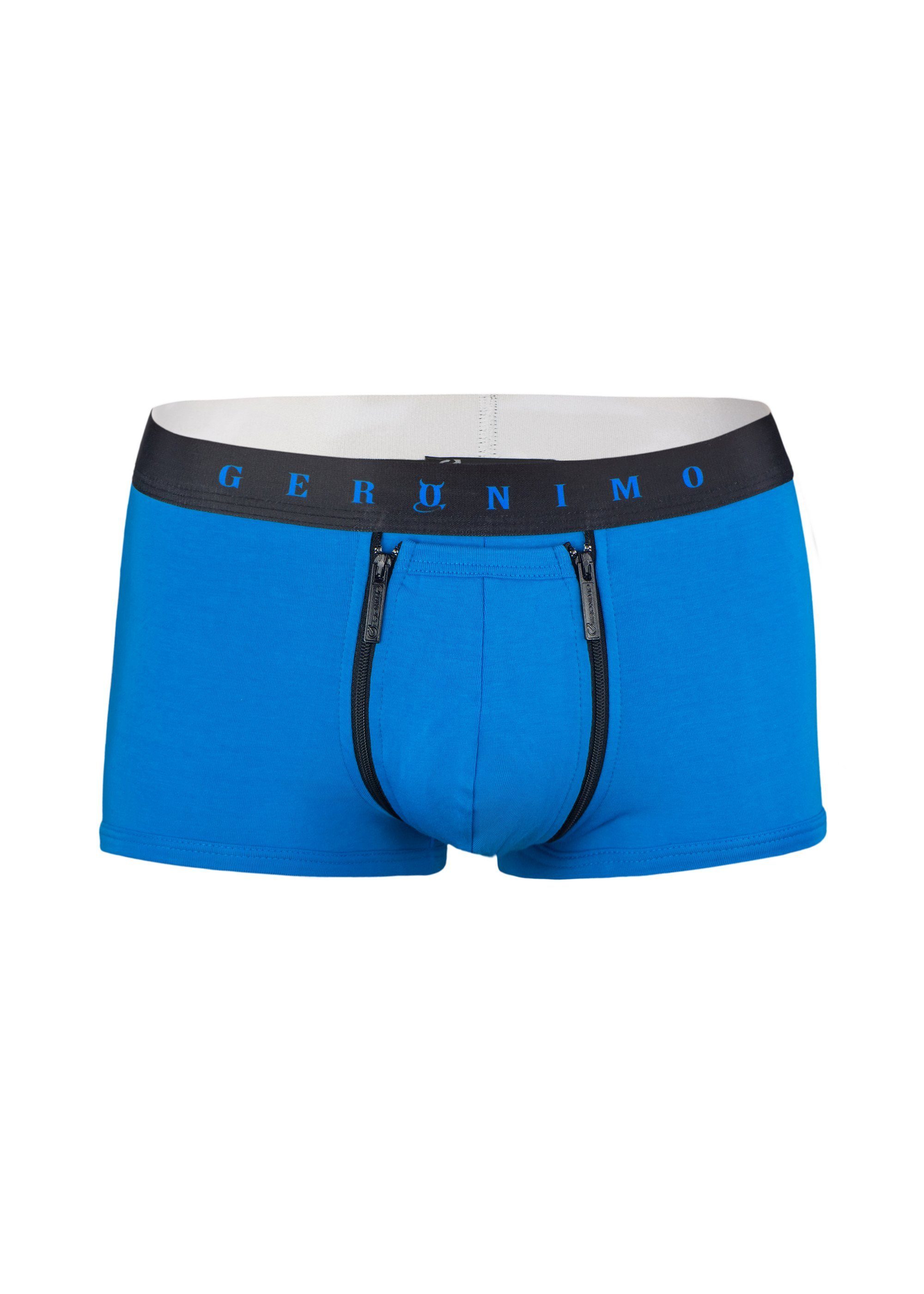 Push Zipp Boxer Blue erotisch (Mini-Boxer, mit Geronimo or Erotic Reißverschluss 1-St) Boxershorts