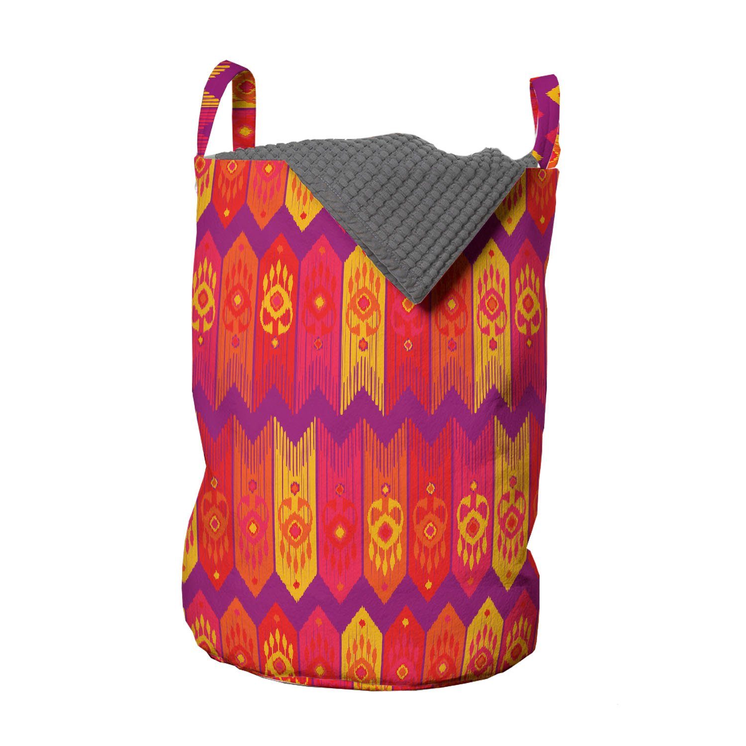 Abakuhaus Wäschesäckchen Wäschekorb mit Griffen Kordelzugverschluss für Waschsalons, Ethnisch Afrikanische Kultur Themed Motiv