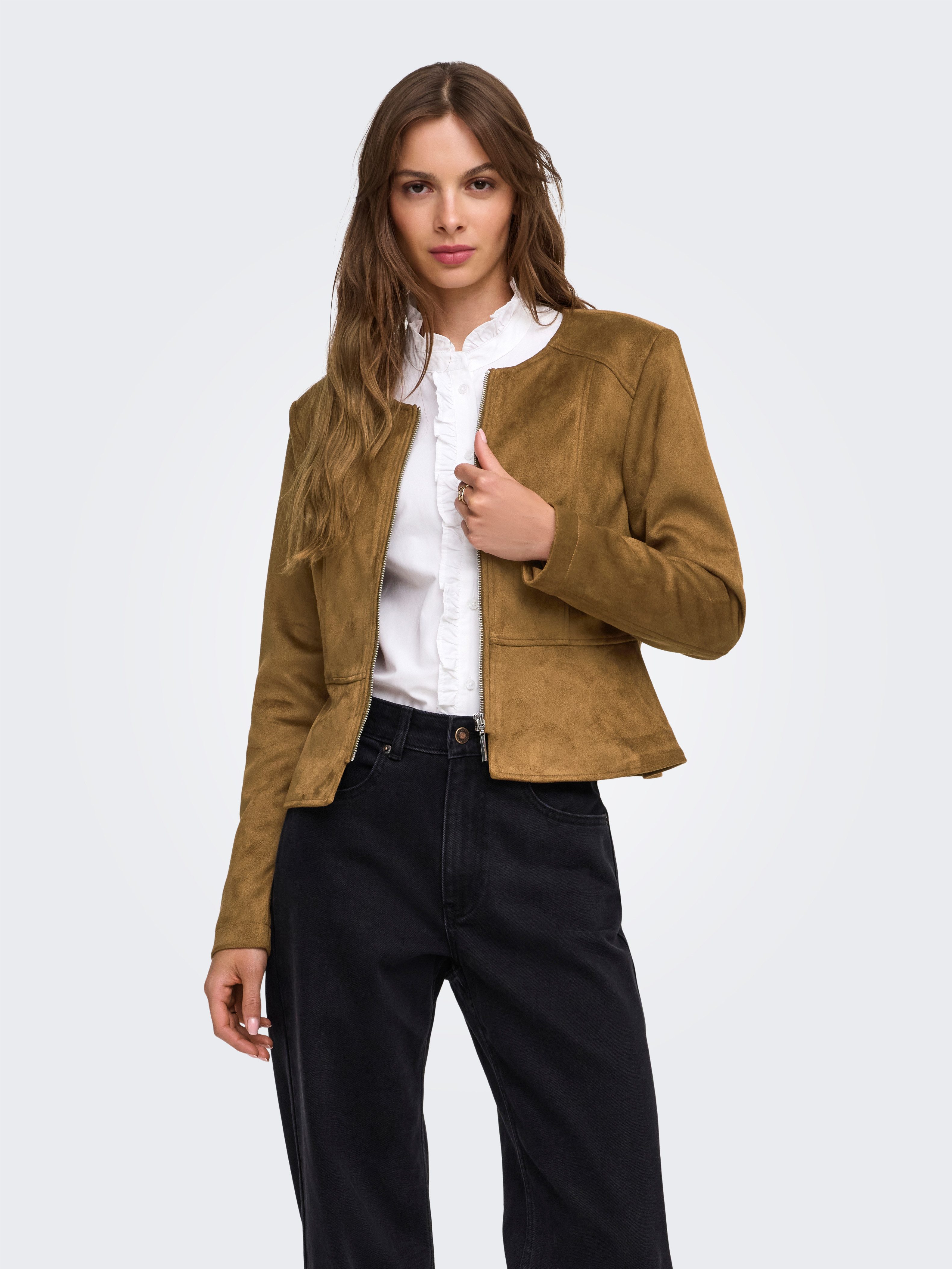 ONLY Lederimitatjacke ONLSARAMY FAUX SUEDE JACKET OTW Kunstfaser, Wildlederimitat – Bild 3 von 5