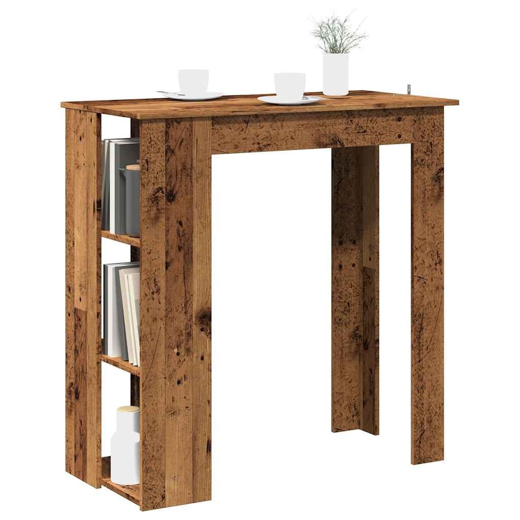 vidaXL Esstisch Bartisch mit Regal Altholz-Optik 102x50x103,5 cm Holzwerkstoff (1-St)