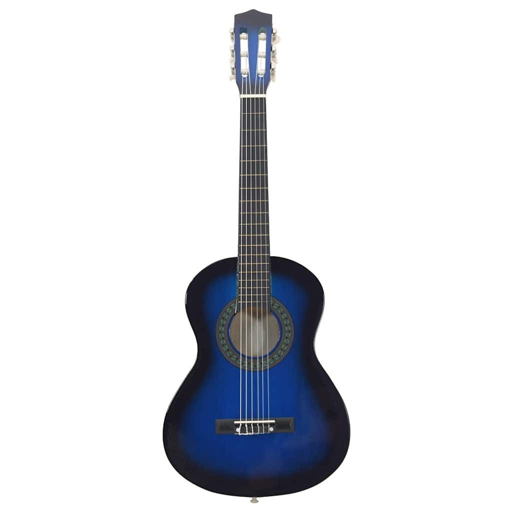vidaXL Westerngitarre Klassikgitarre für Anfänger und Kinder Blau 1/2 34"