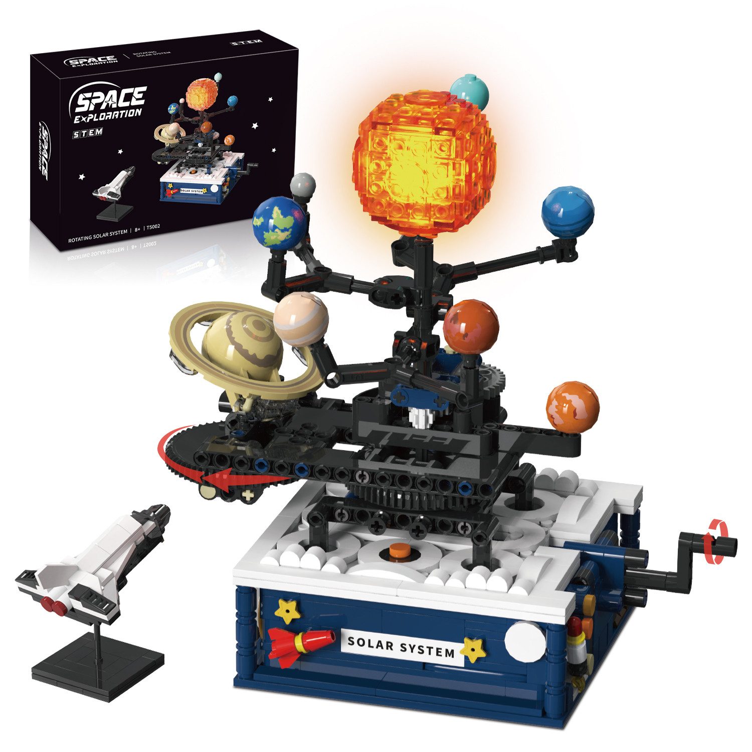Esun Drehbares Sonnensystem Bauspielzeug, 775 Stück Weltraumforschung Spielbausteine, (Set, 775 St., Komplettset), Bauklötze Set für Kinder 8+ Jahre alt Spielzeug