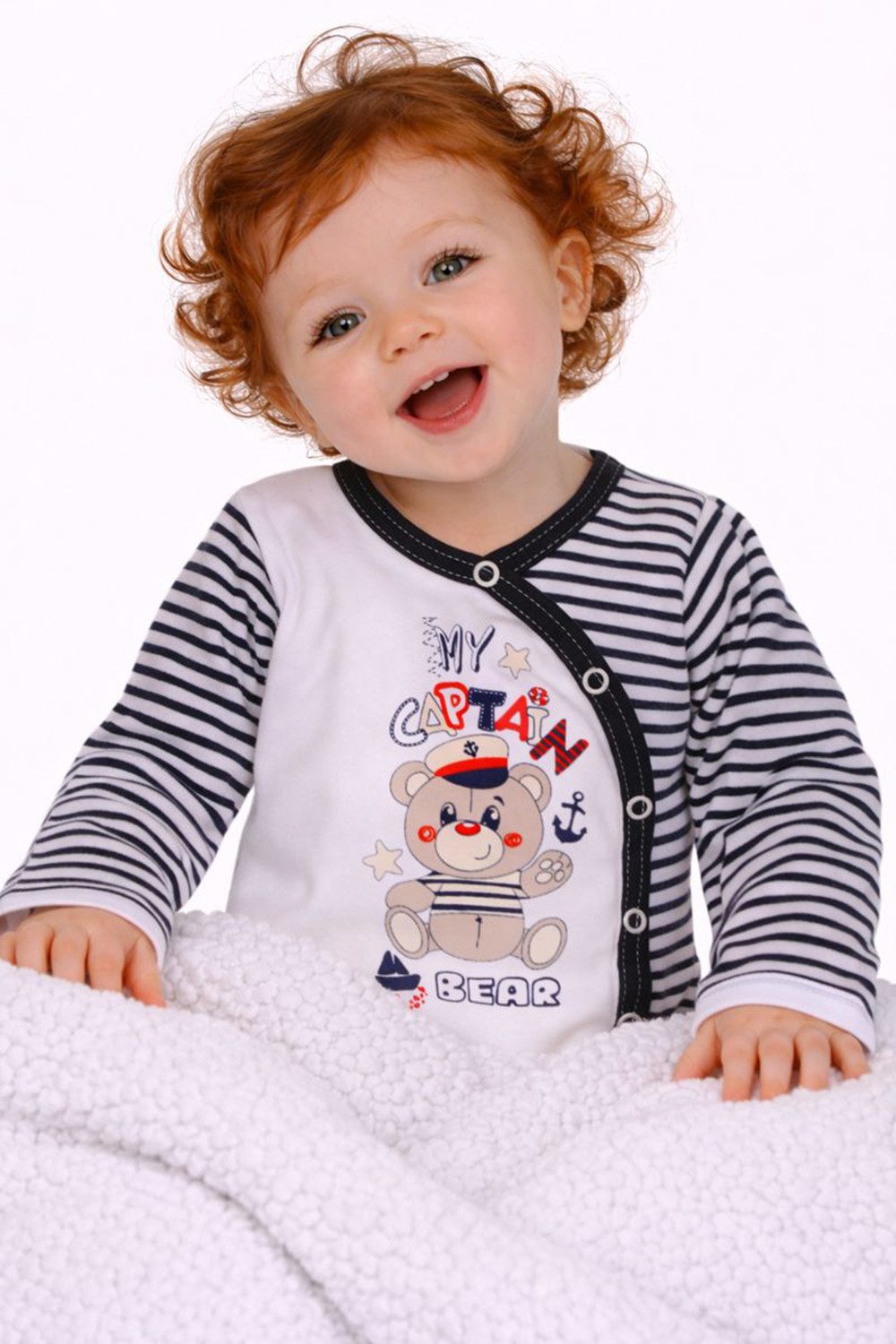 La Bortini Wickelbody Baby Body langarm mit Kratszchutz gestreift Langarmbody aus reiner Buamwolle, 44 50 56 62 68 74 80 86 92 98 104 110