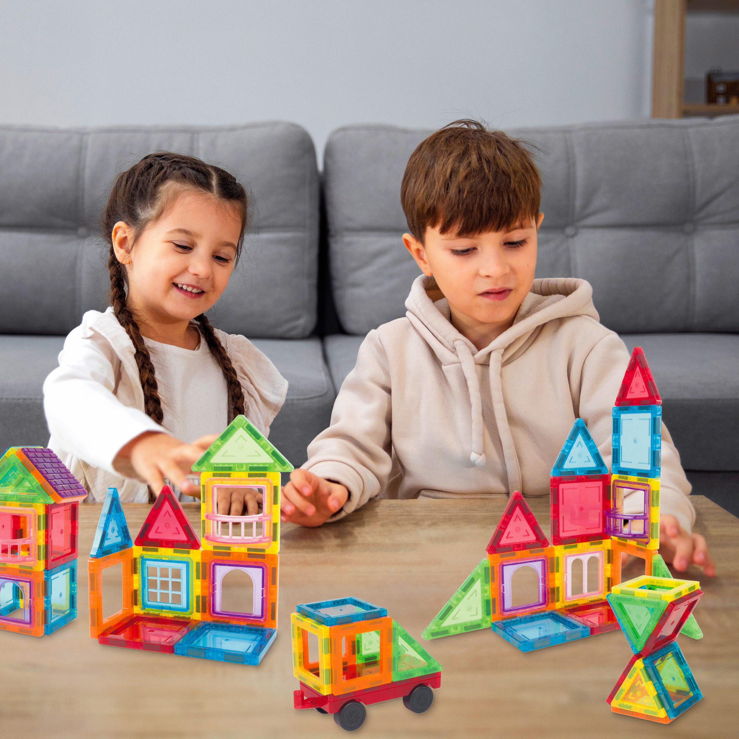 kinderplay Magnetische Konstruktionsbausteine, 70 Teile Magnetspielbaustein günstig online kaufen