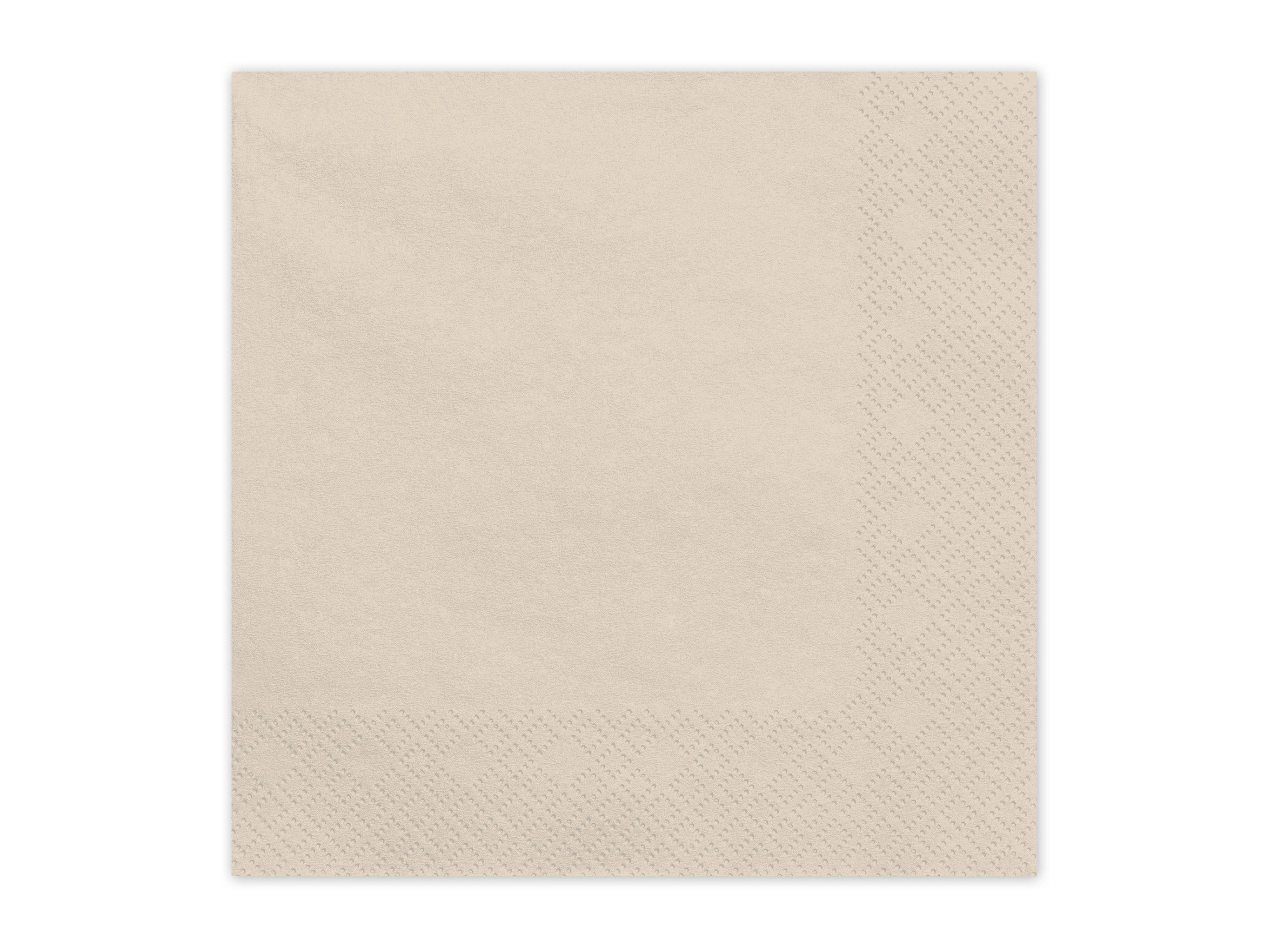 partydeco Papierserviette, Servietten Papier 33x33cm 2-lagig 20 Stück Beige