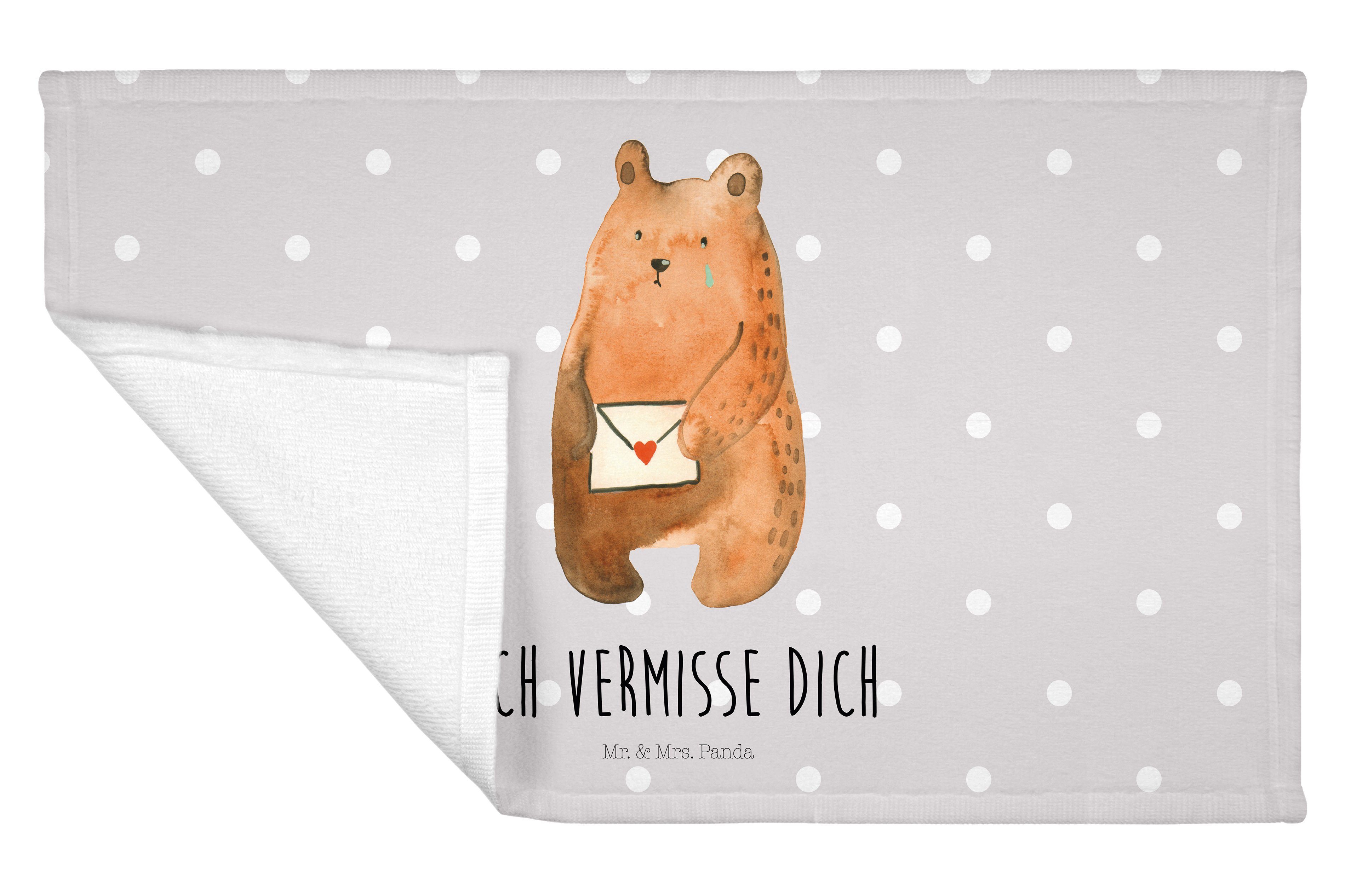 Geschenk, Mrs. Handtuch, Sport (1-St) Liebesbrief-Bär Pastell Panda Mr. & - Handtuch Grau F, - Partner,