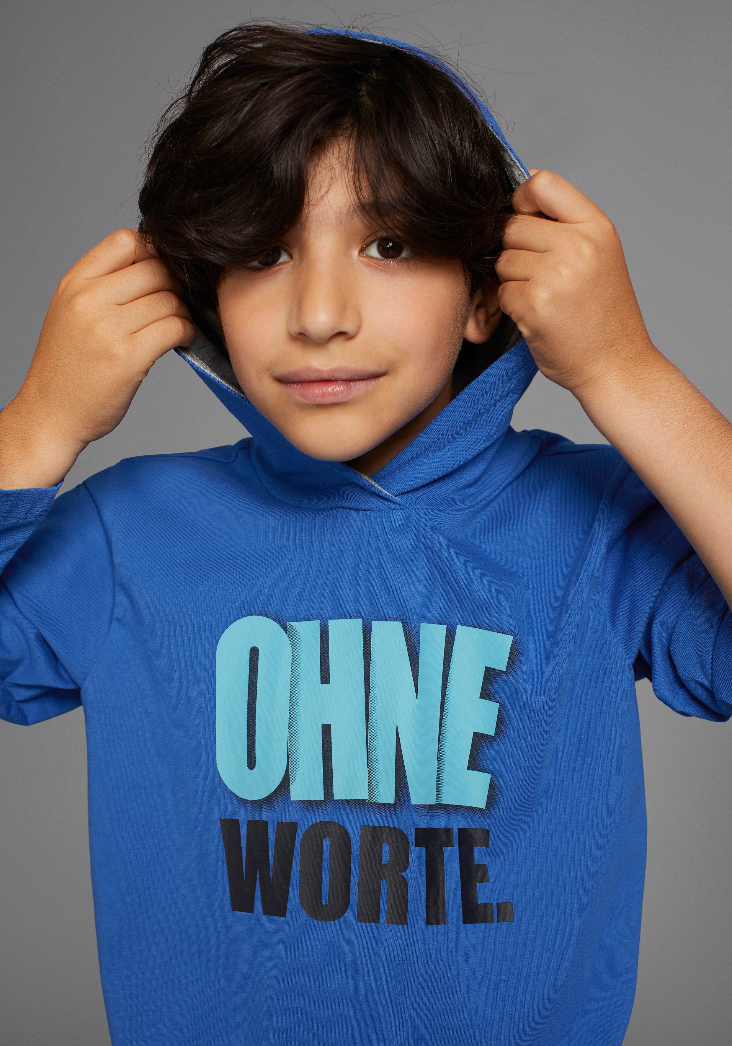 KIDSWORLD Kapuzenshirt OHNE Worte!, cooler Spruch