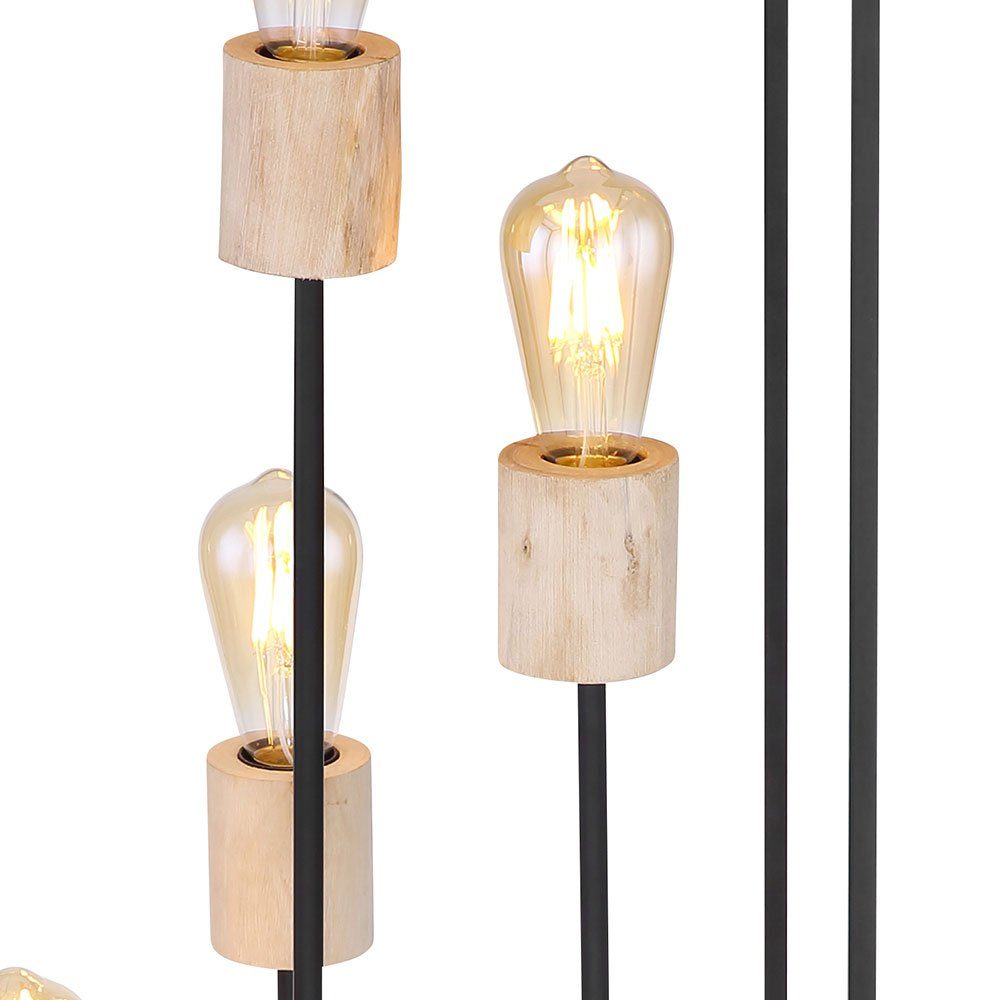 etc-shop Stehlampe, Leuchtmittel nicht inklusive, Gestell Holzleuchte Stehlampe modern Stehleuchte Wohnzimmer