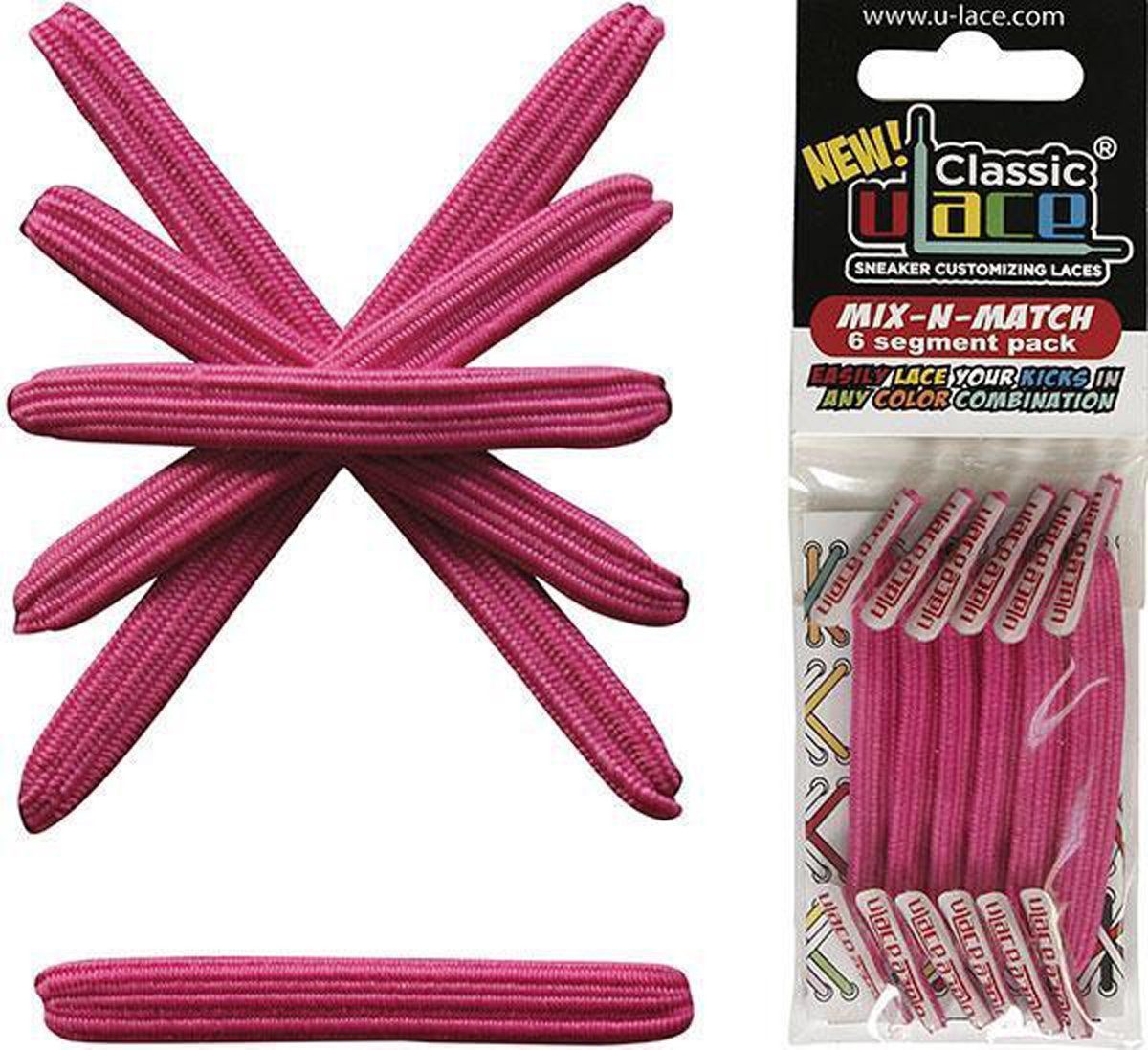 Schnürsenkel Classic Mix N Match 6 Stück - elastische Schnürsenkel mit Wiederhaken