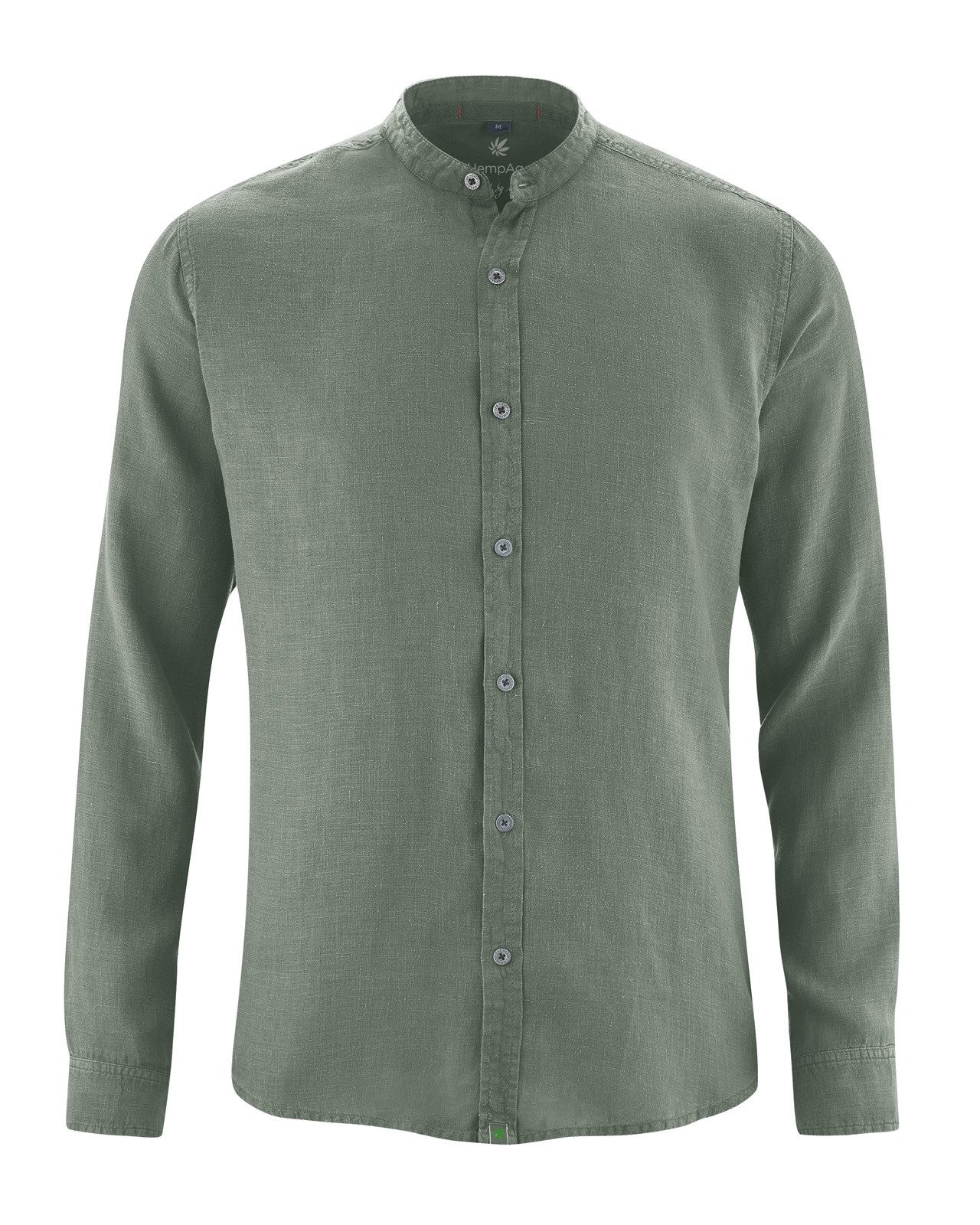 Langarmhemd 100% Hanf Stehkragenhemd - Slim Fit