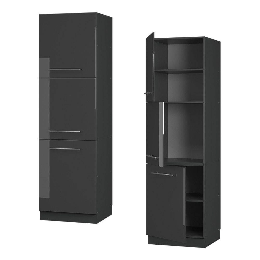 Vicco Hochschrank Fame-Line, Anthrazit Hochglanz/Anthrazit, 60 cm (1-St) – Bild 5 von 5