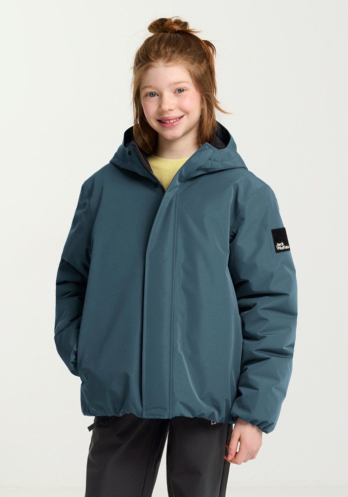 Jack Wolfskin Outdoorjacke TEEN INS JACKET K wasserdicht, atmungsaktiv, mit fest verbundener Kapuze, für Kinder