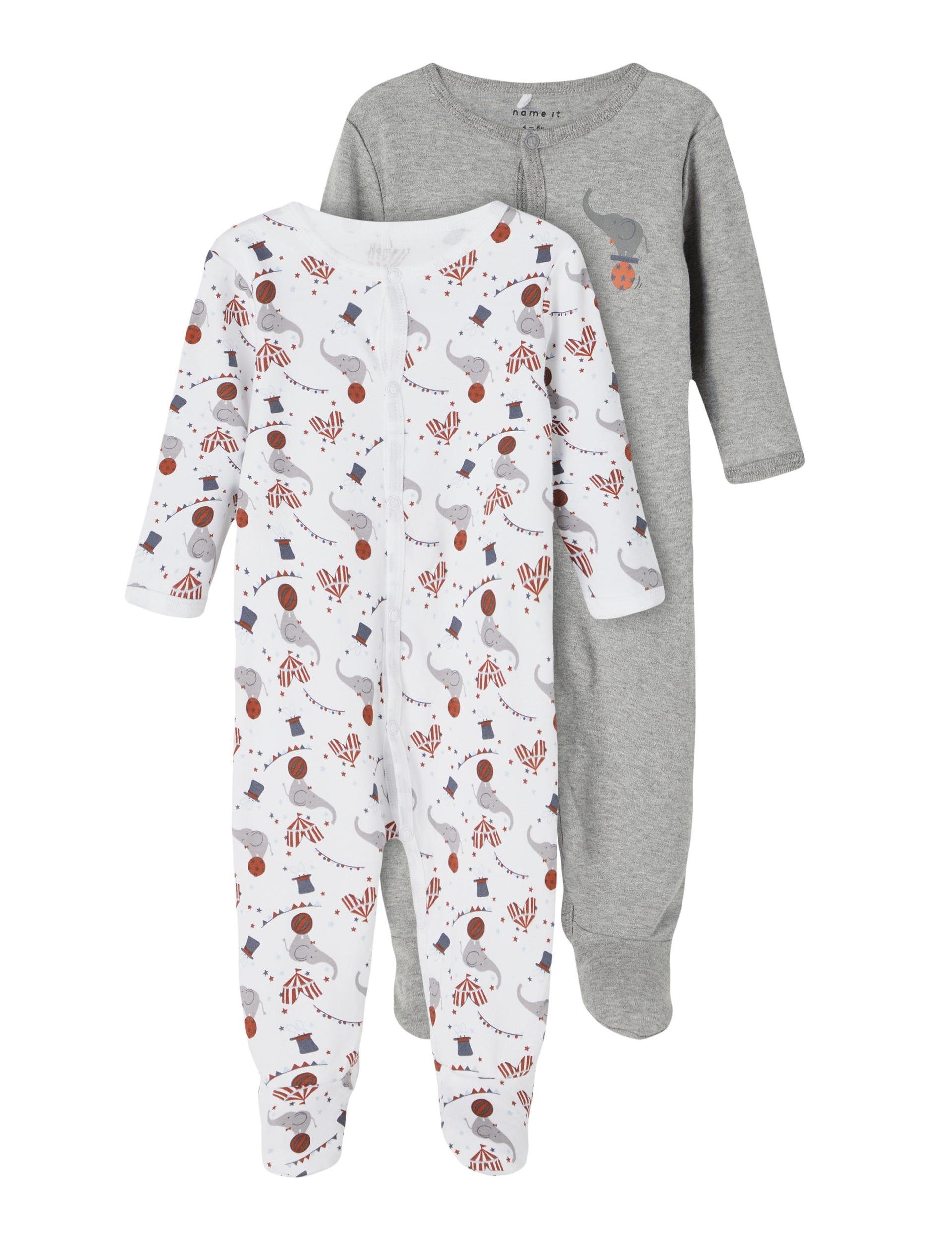 Name It Schlafoverall NBNNIGHTSUIT 2P CIRCUS GREY W/F MEL
