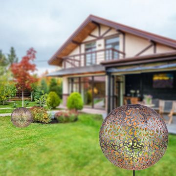 Globo LED Solarleuchte Solarleuchte Garten Deko Kugel silber Solarlampe Außen Leuchte Solar