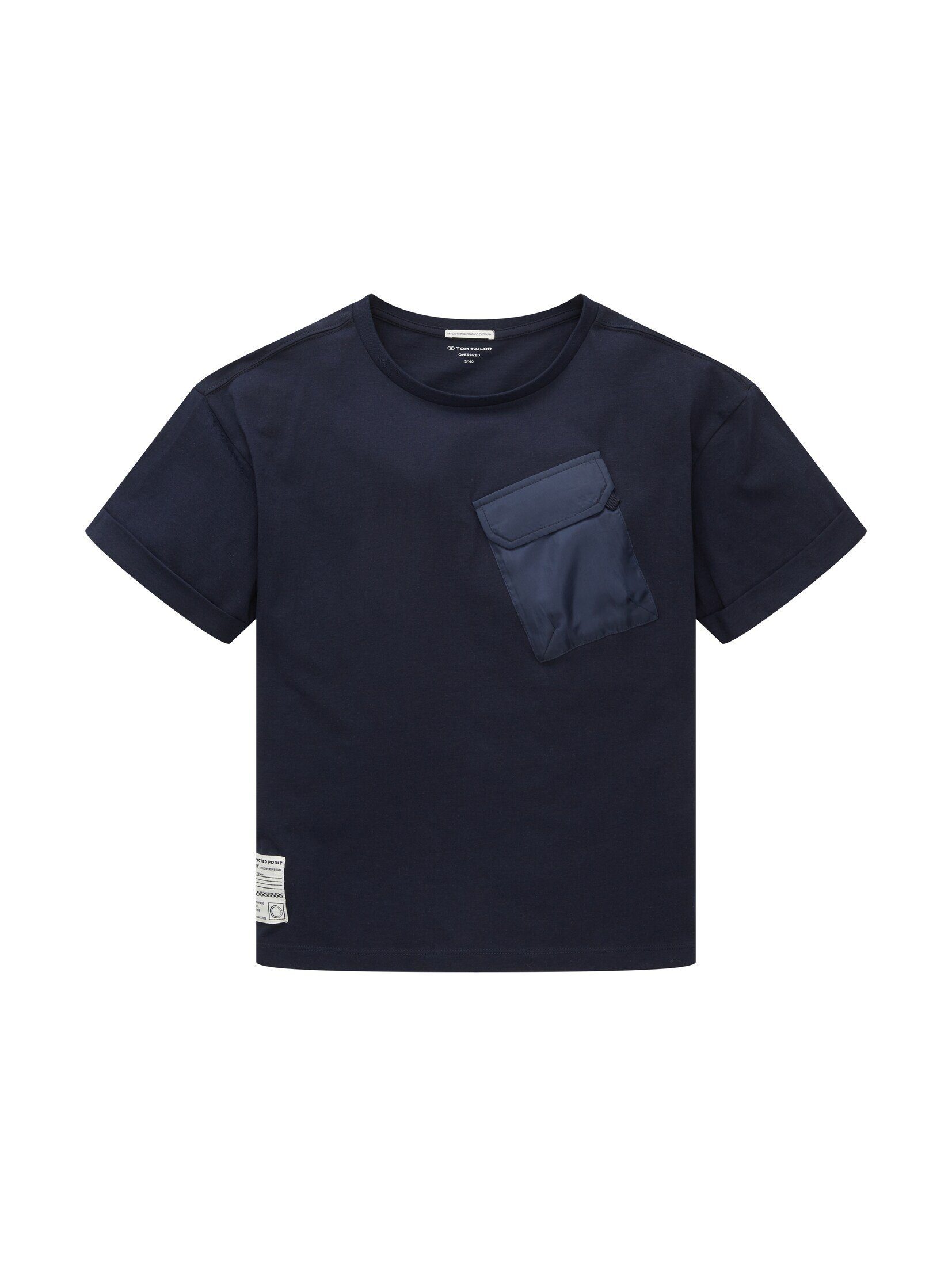 TOM TAILOR T-Shirt T-Shirt mit Brusttasche sky captain blue