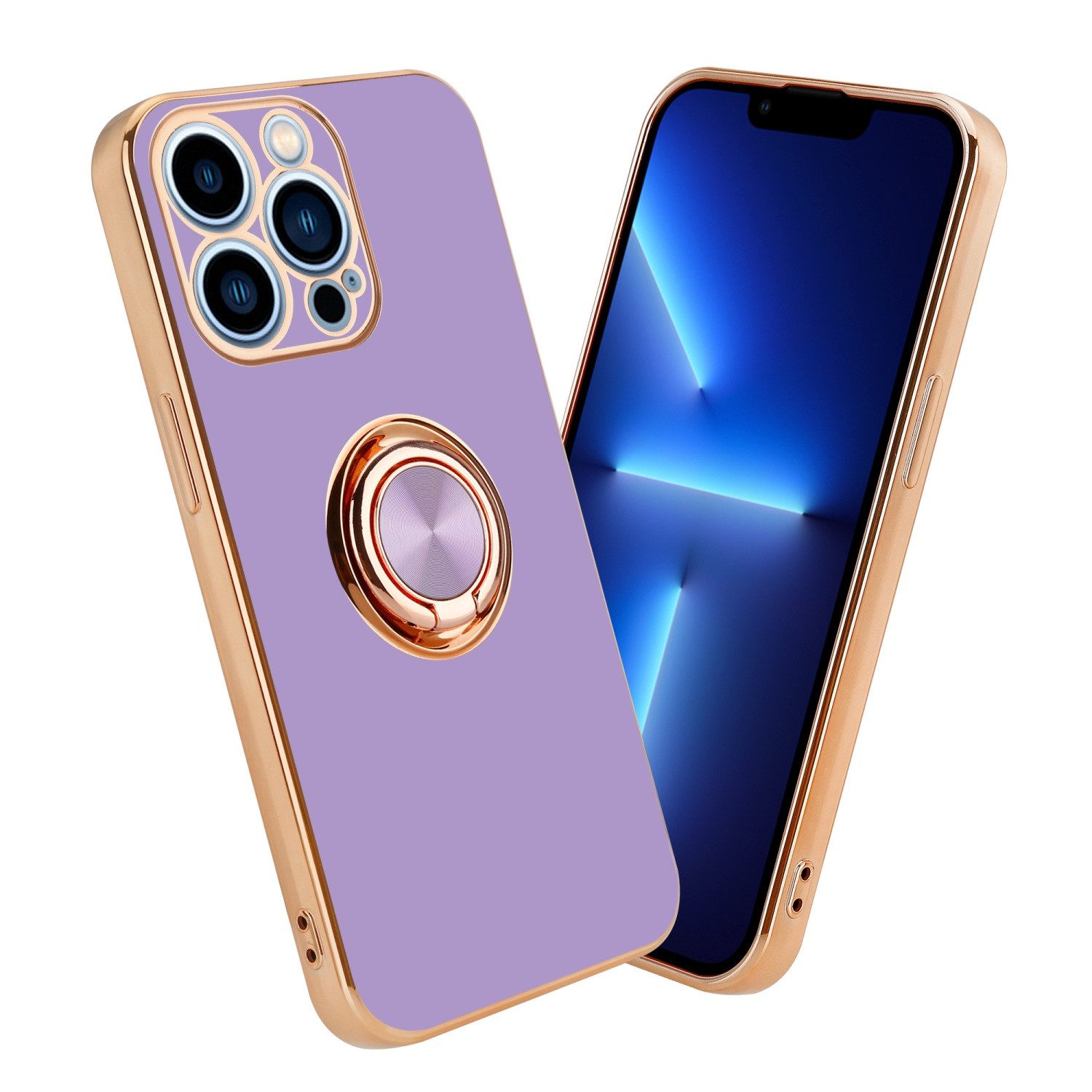 Cadorabo Handyhülle für iPhone 13 PRO MAX Hülle Apple iPhone 13 PRO MAX, Schutzhülle - TPU Silikon Hülle - mit Kameraschutz und Ring