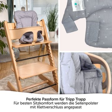 LaLoona Hochstuhlauflage Curves - Grau, Sitzverkleinerer für Hochstuhl Stokke Tripp Trapp - Baby Sitzpolster