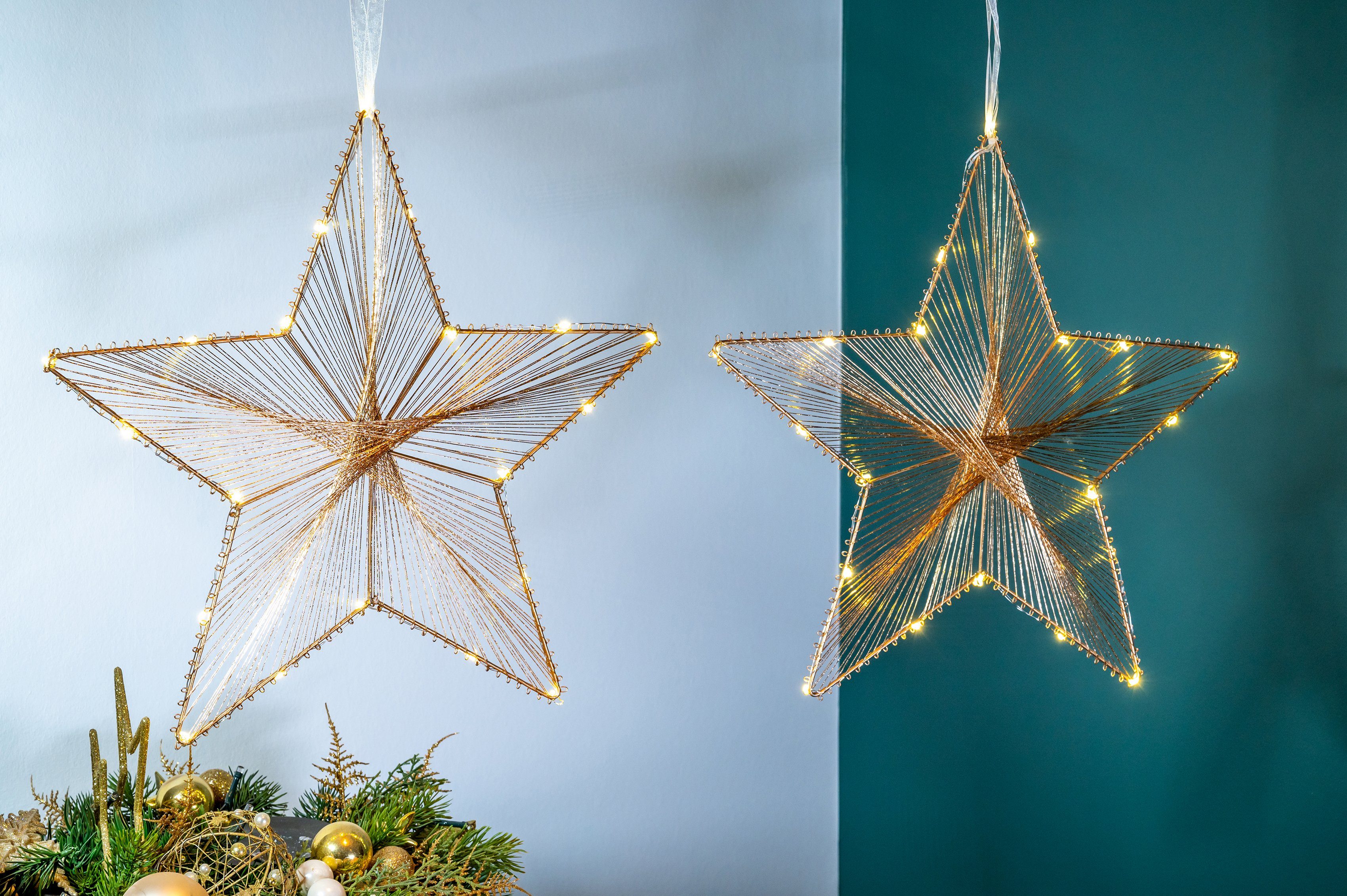 Star-Max LED Stern Weihnachtsstern, integriert, fest Weihnachtsdeko, LED Warmweiß, stromsparende LED