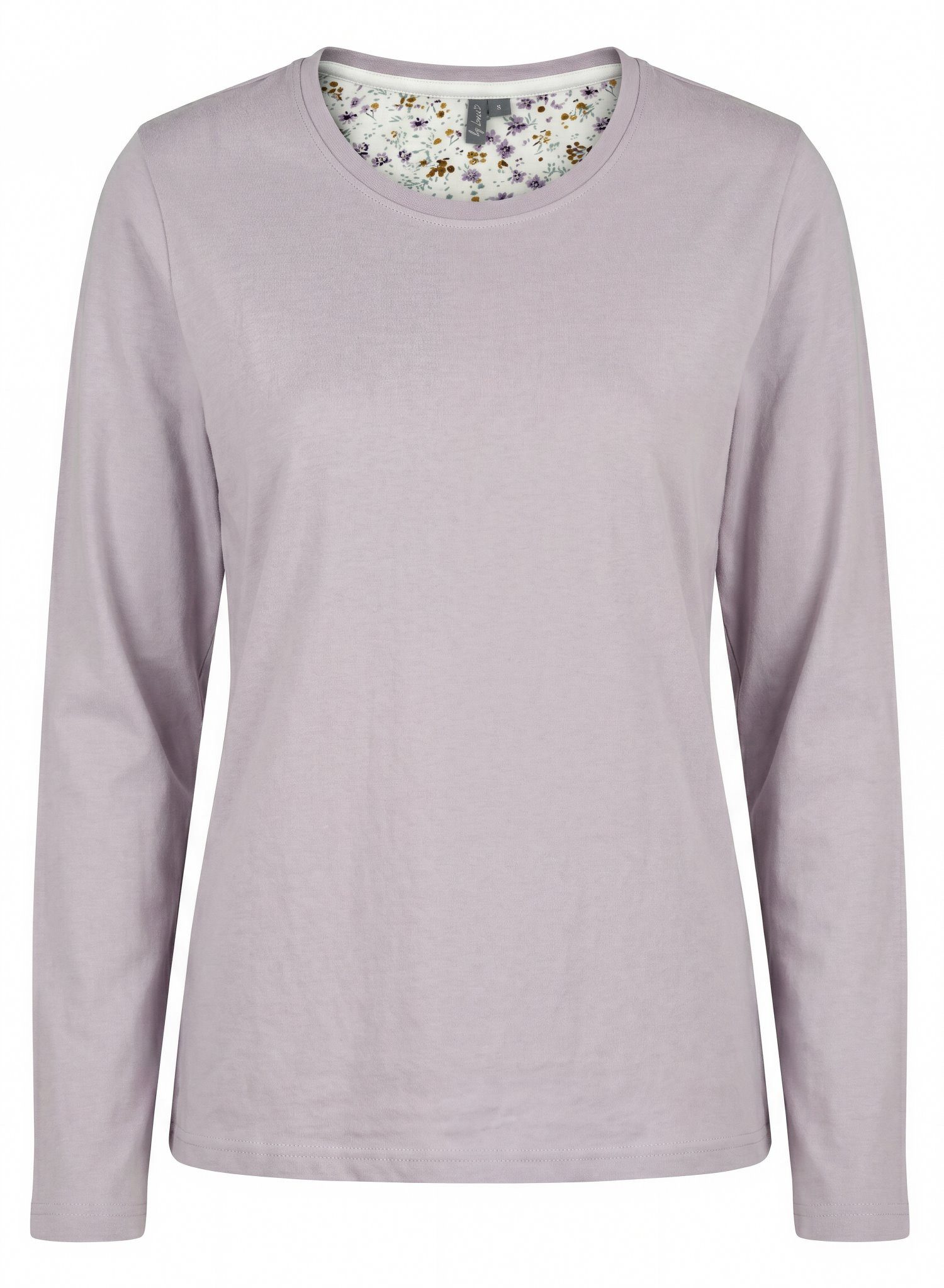 By Louise Pyjamaoberteil Damen Pyjamashirt mit langem Arm (1-tlg) Baumwolle