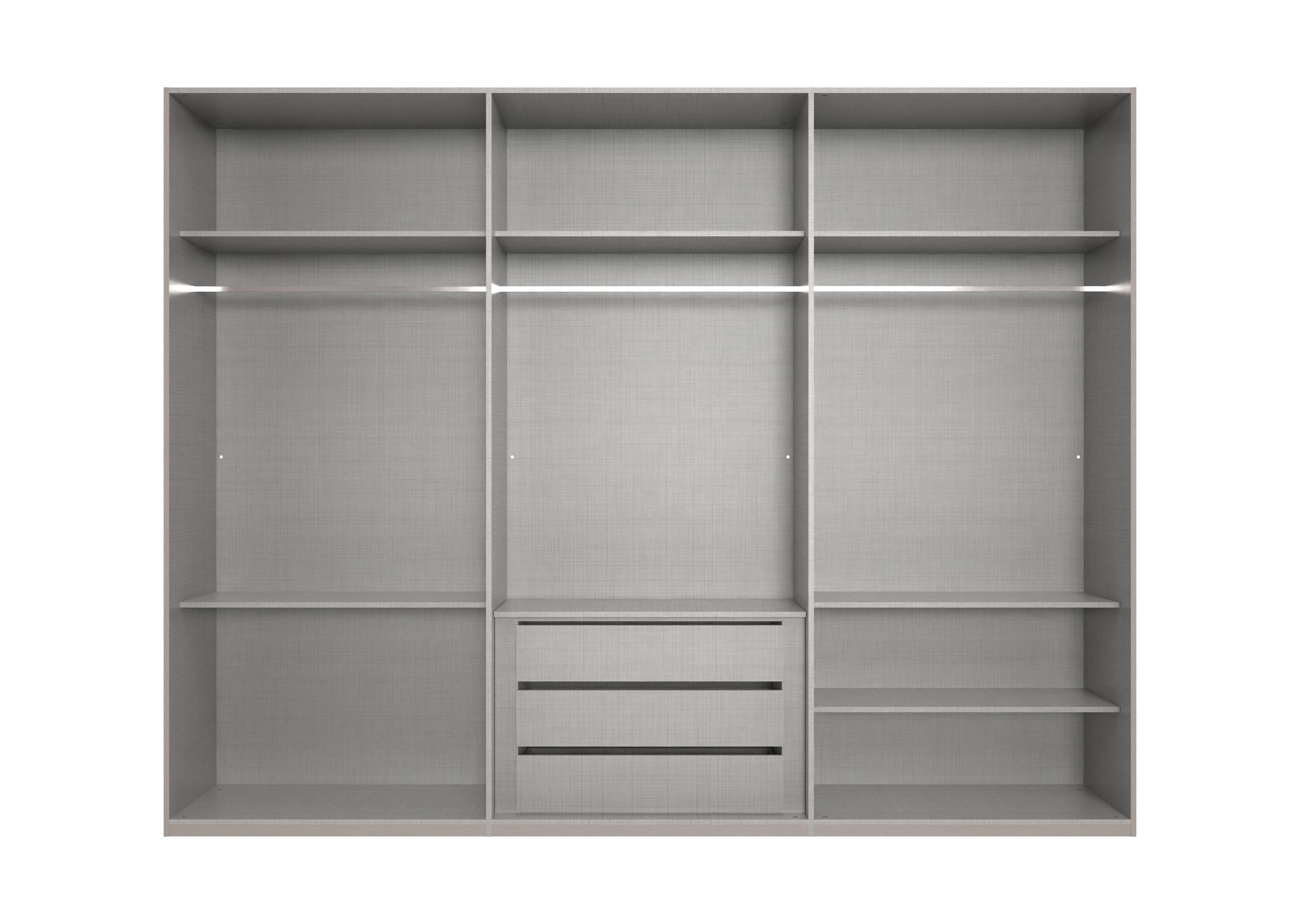 freiraum Drehtürenschrank LONDON inkl. Inneneinteilung, GRAFIT - 270x208x58cm (BxHxT)