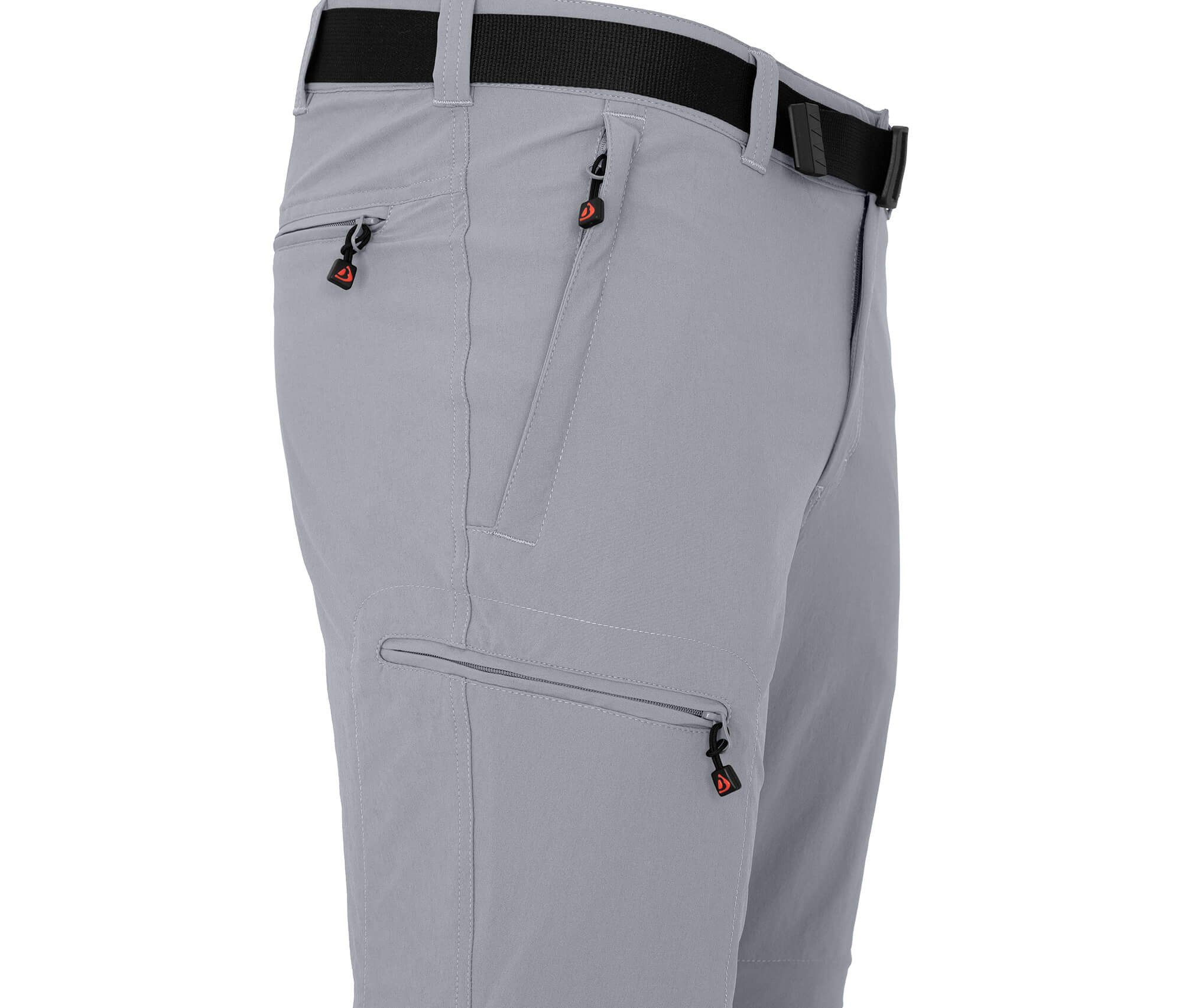 Bergson Outdoorhose BAKER ZIPP-Off Herren Wanderhose, vielseitig, pflegeleicht, Normalgrößen, hellgrau