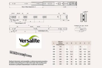 GTV Teleskop-Vollauszug Soft-Close Vollauszug Teleskopschiene Schubladenschiene 1 Stück