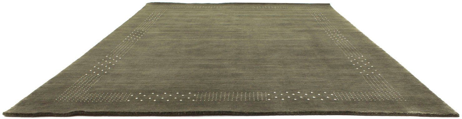 Wollteppich LORIBAFT NOVA, morgenland, rechteckig, Höhe: 15 mm, reine Schurwolle Luxus Bordüre, Wohnzimmer grau