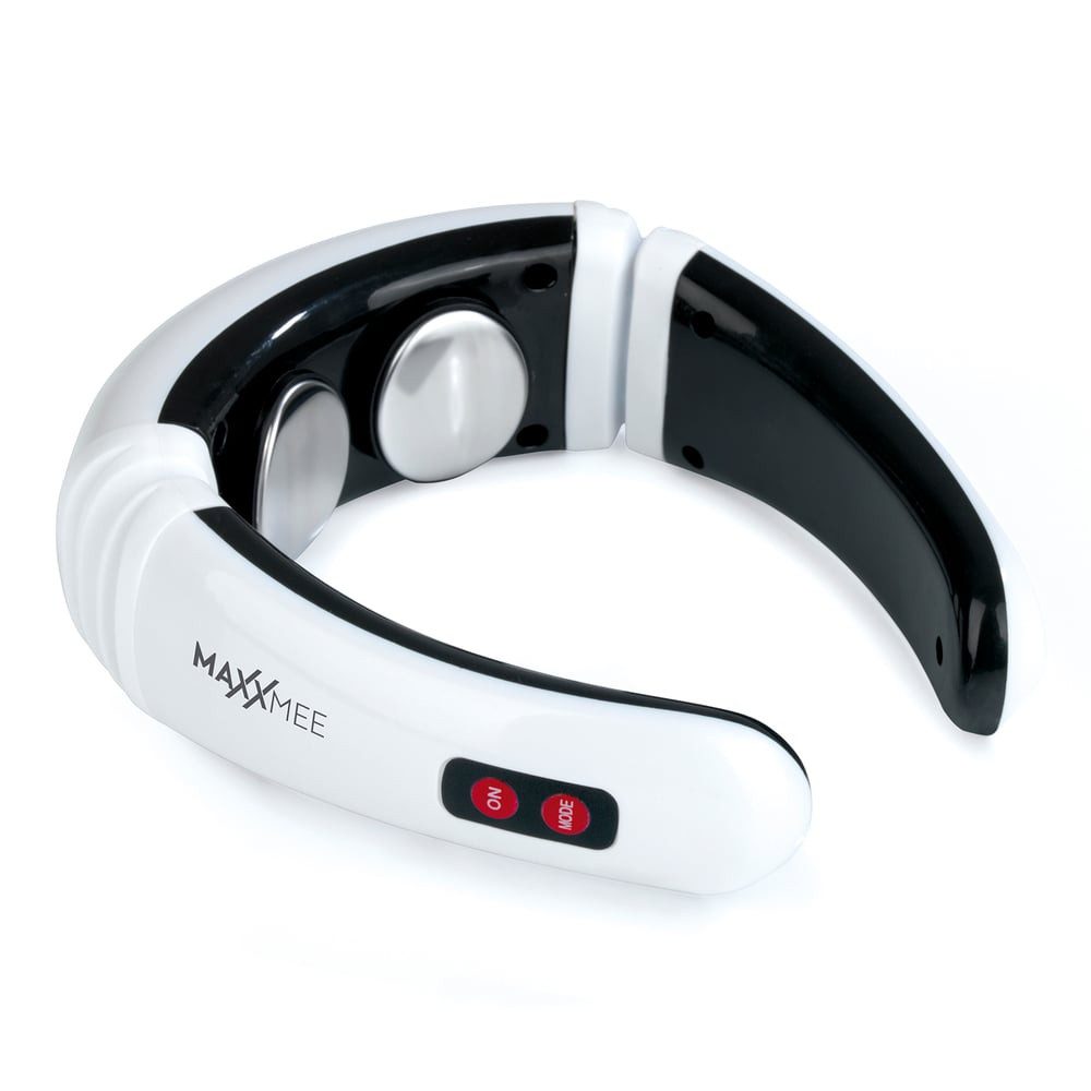 MAXXMEE Nacken-Massagegerät EMS - 16 Intensitätsstufen - weiß/schwarz, Nacken-Massagegerät EMS 16 Stufen weiß