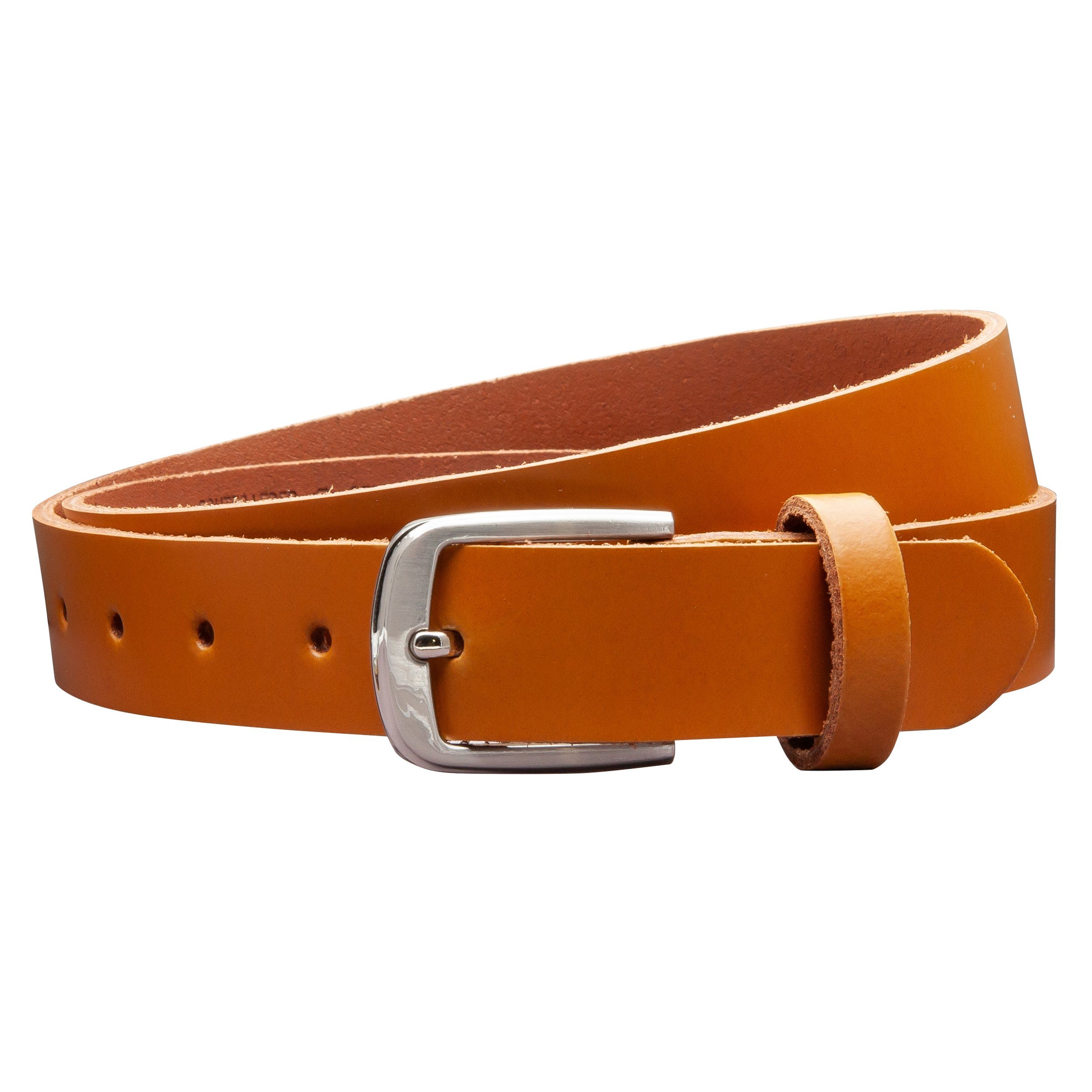 COLOGNEBELT Ledergürtel OM315-PL-Cognac MADE IN GERMANY, Cognac Kürzbar, 100 % Echtleder, Aus einem Stück, Unisex