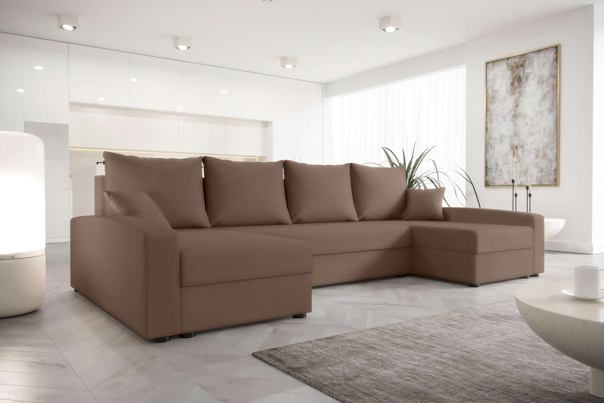 Addison, Design Sitzkomfort, Stylefy Modern Bettfunktion, Bettkasten, Eckcouch, mit Wohnlandschaft Sofa, U-Form, mit