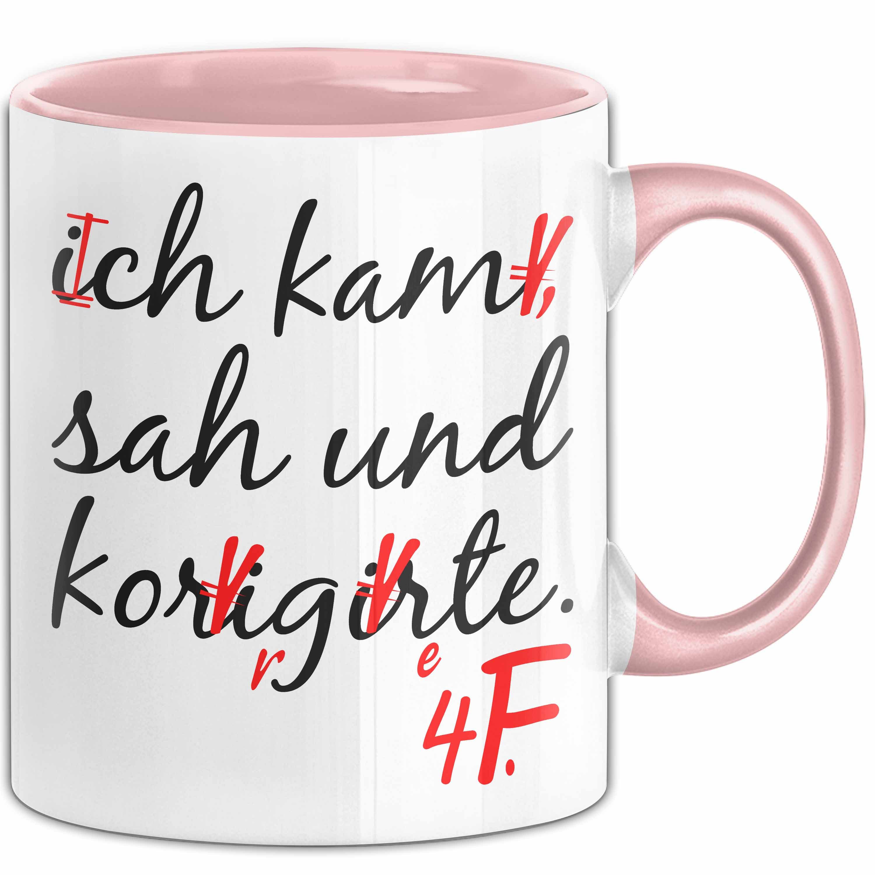 Trendation Tasse Deutschlehrer Unterricht Tasse Geschenk Lustige Geschenkidee Spruch Ic, Keramik