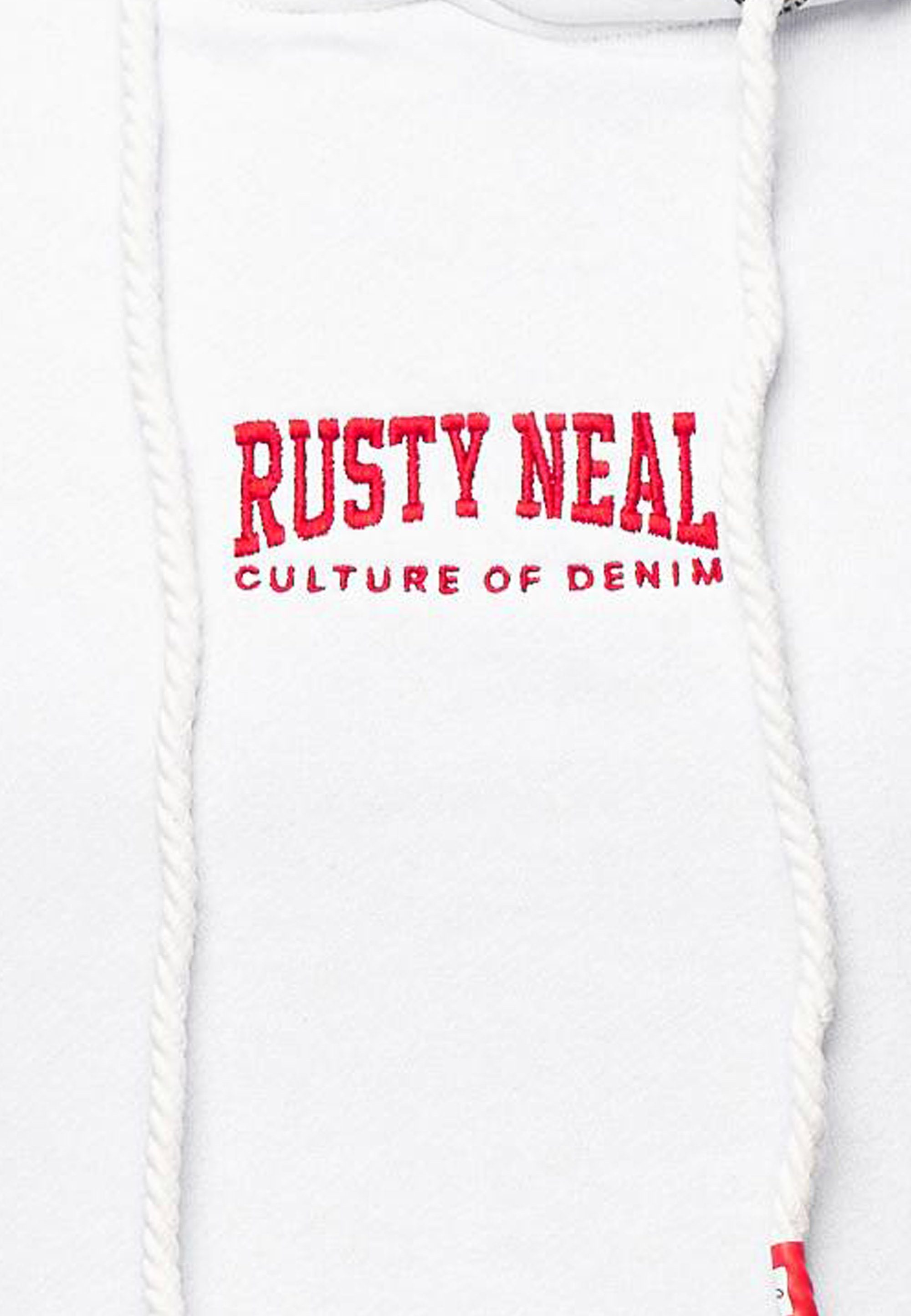 Rusty Neal Kapuzensweatshirt mit lässiger Kängurutasche weiß