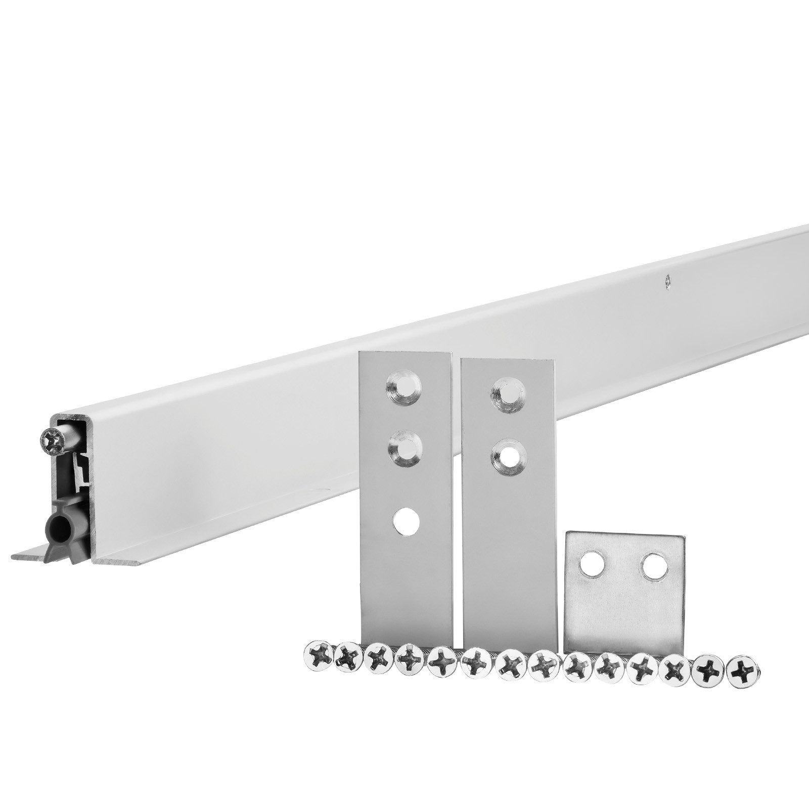 SO-TECH® Türbodendichtung Türdichtung automatisch, Länge um 15cm kürzbar, Alu eloxiert, L: 9.85 cm, (1-St), zum Einfräsen Befestigung seitlich und von unten