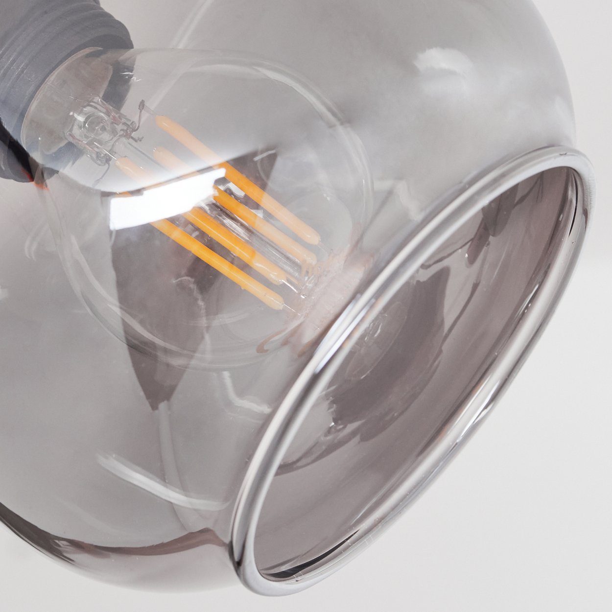 Leuchtmittel, Retro-Design ohne »Cavour« hofstein Rost/chrom/Rauchglas, Deckenlampe aus Strahlern, im Deckenleuchte verstellbaren Metall/Glas in 2xE14, mit